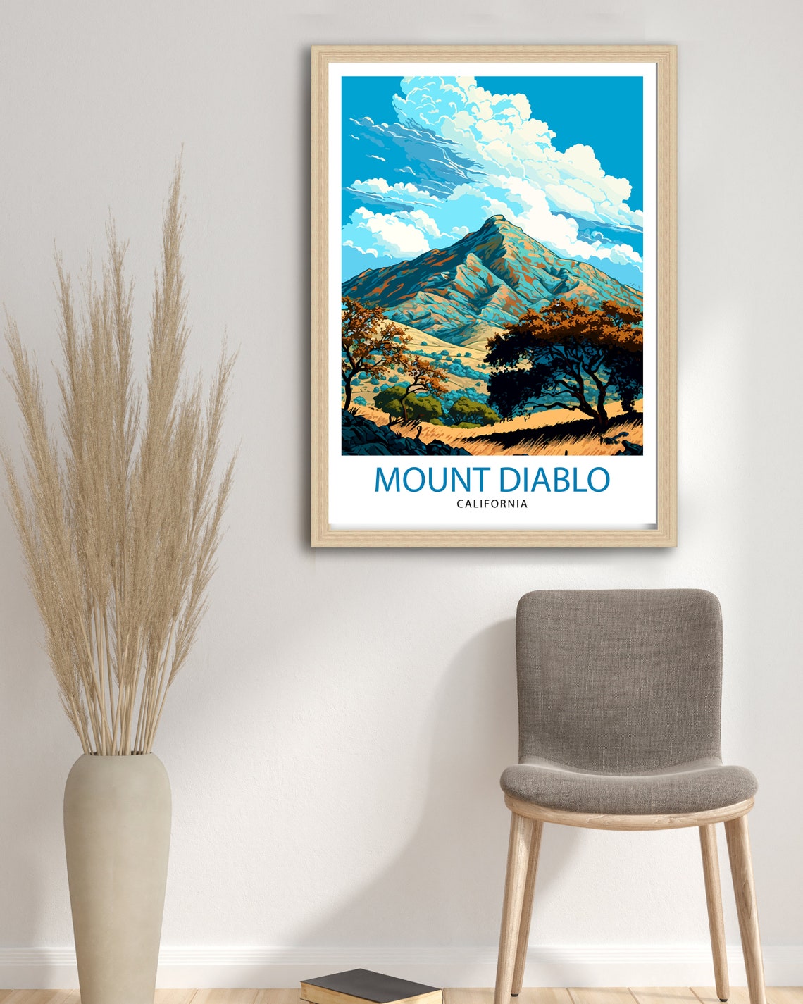Mount Diablo California Peak Oaks Dramatic Clouds Travel Poster - Image 3