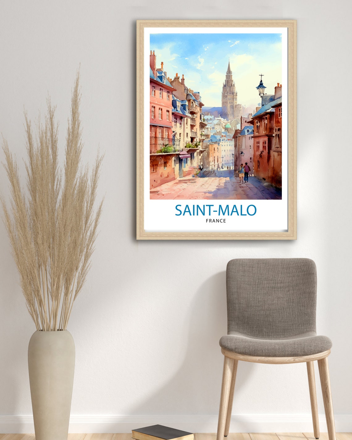St Malo France Travel Print St Malo Wall Art St Malo Home Decor St Malo Illustration Travel Poster Gift For St Malo France Home - Image 3