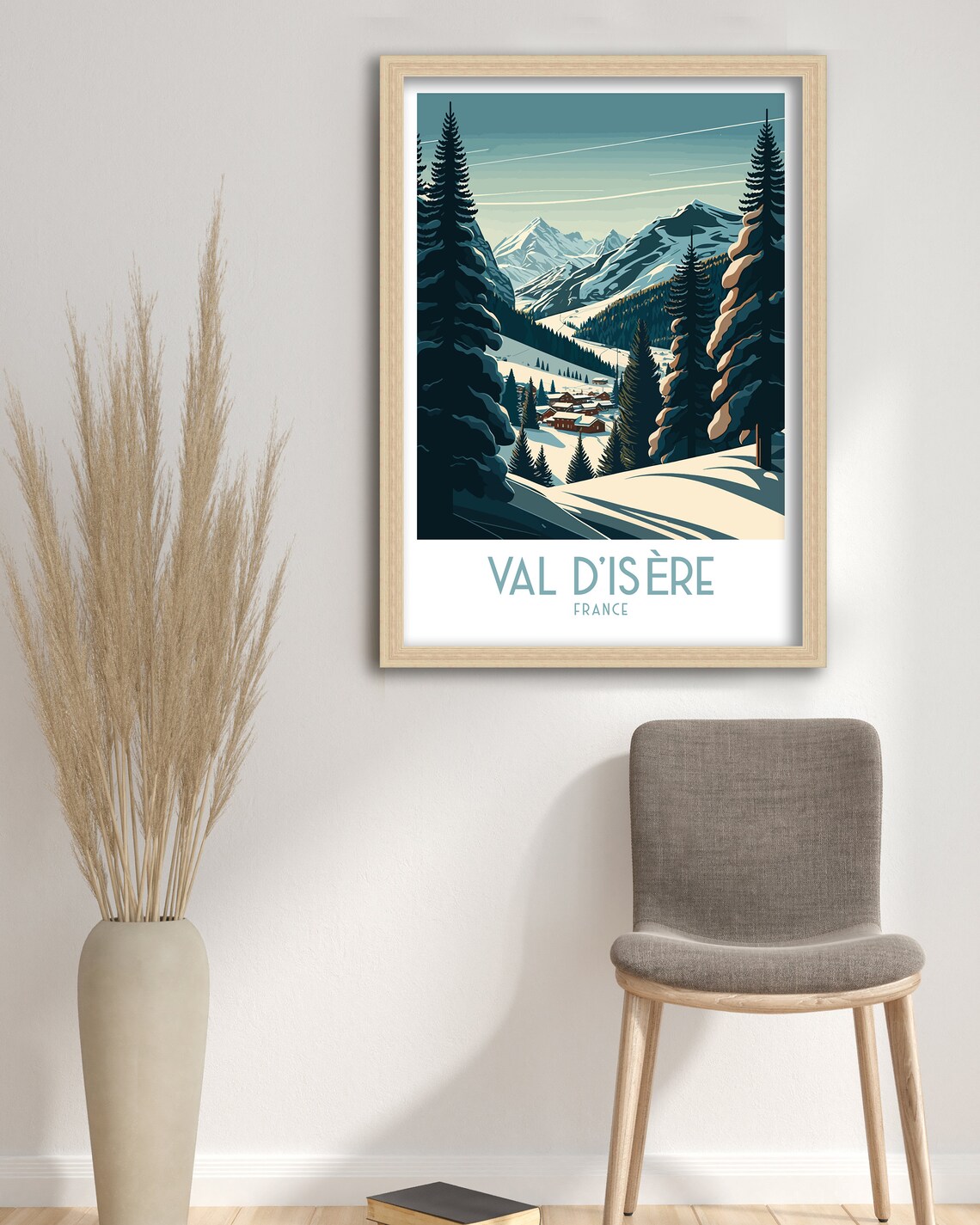 Val Disere Travel Poster, French Alps Skiing - Image 3