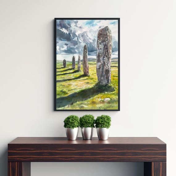 Callanish Standing Stones Watercolor Art Print