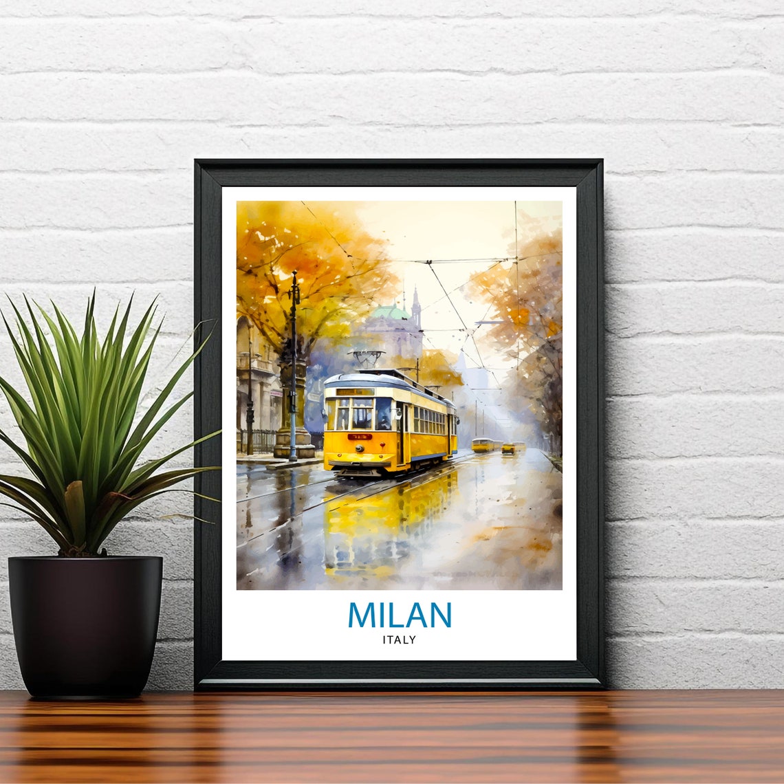 Milan Italy Travel Print Milan Wall Decor Milan Poster Italy Travel Prints Milan Art Print Milan Illustration Milan Wall Art Italy Print - Image 2