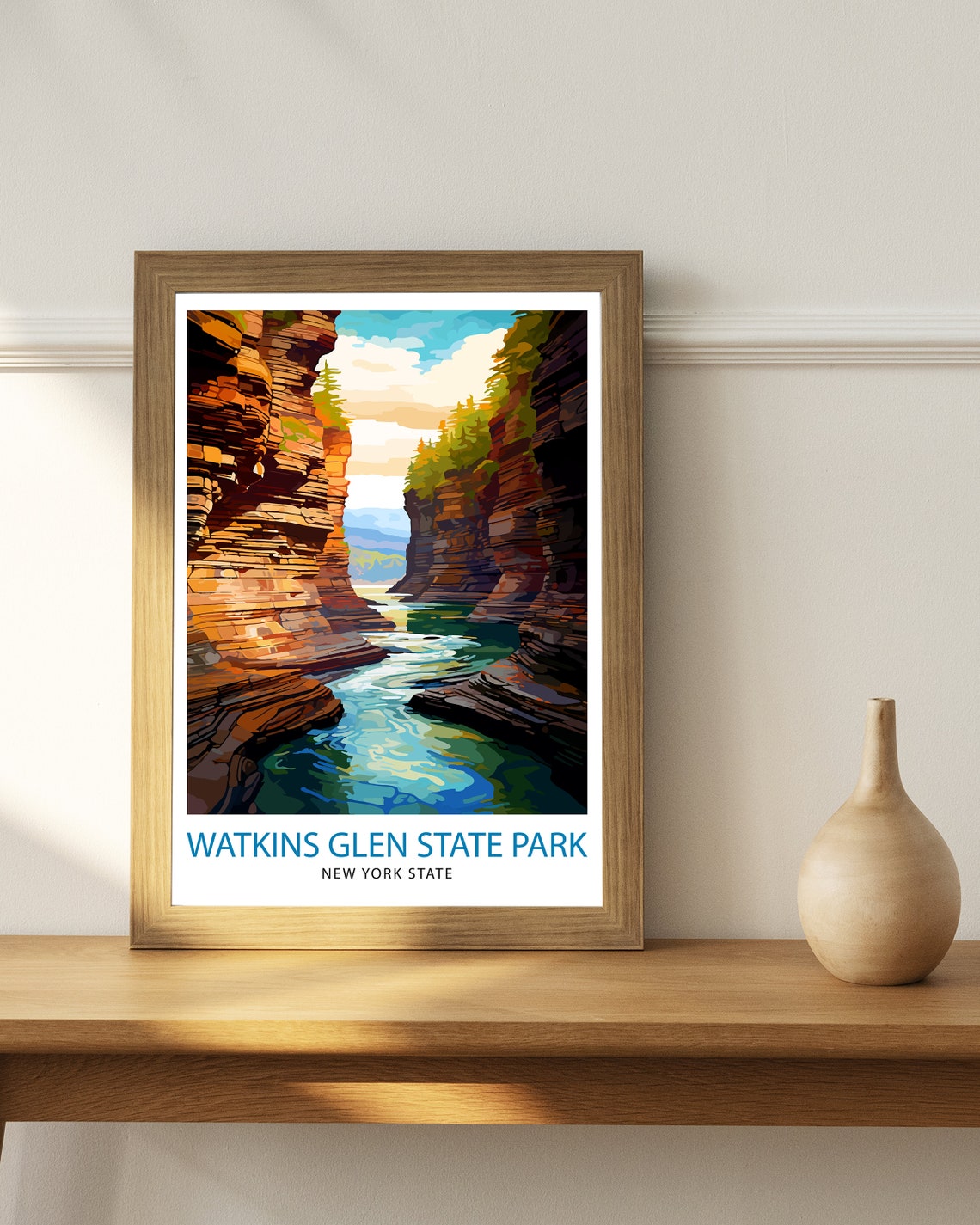 Watkins Glen State Park New York Gorge Landscape Travel Poster - Image 3