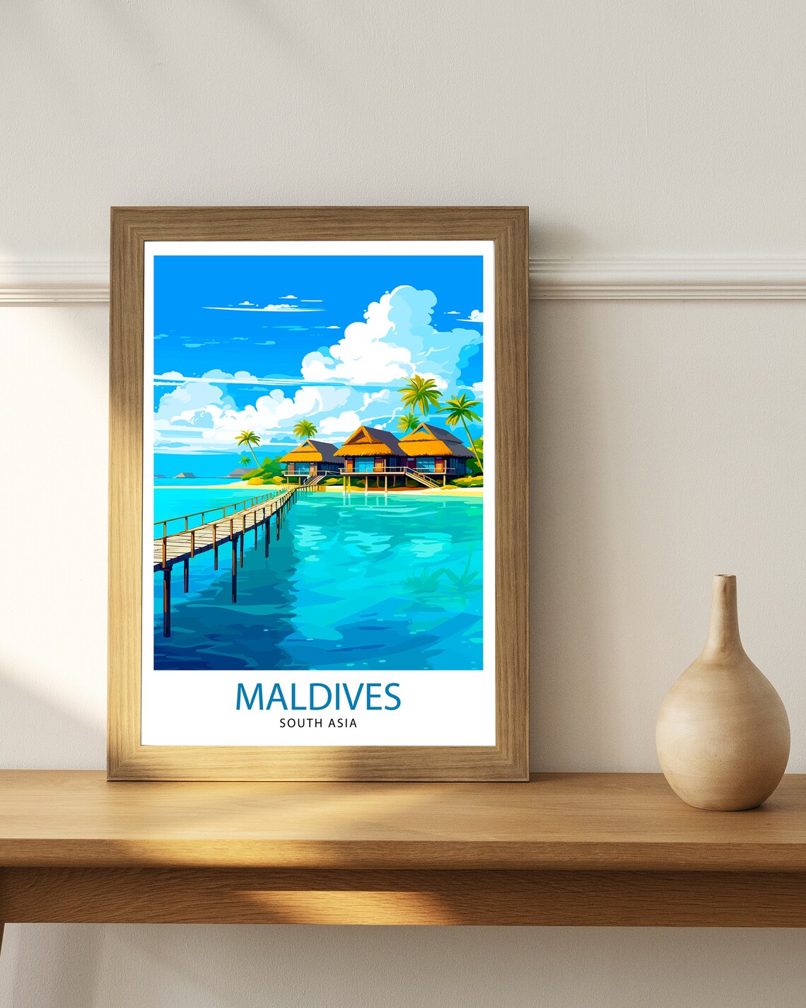 Maldives Travel Poster, Tropical Travel Print - Image 2