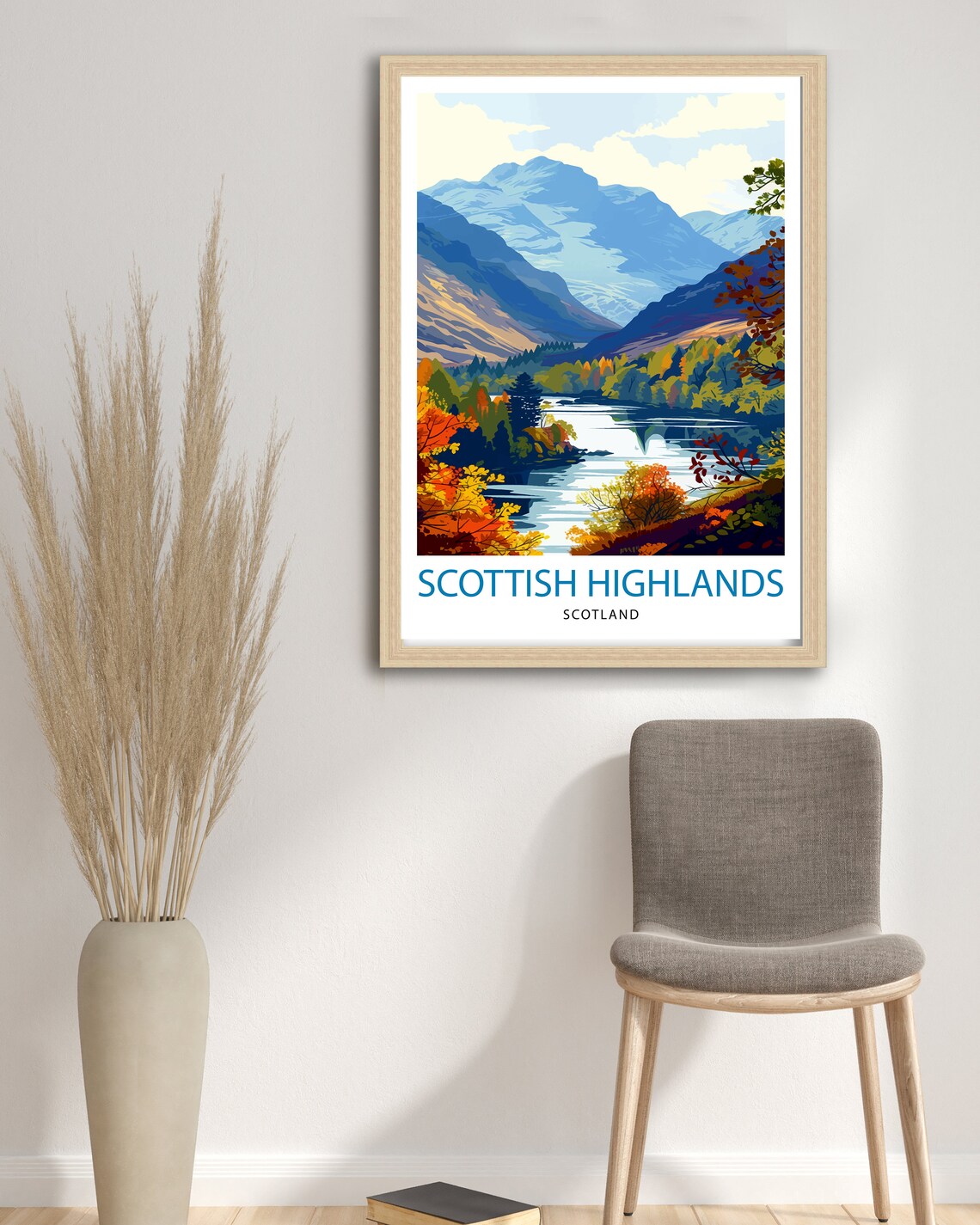 Scottish Highlands Majestic Mountains Travel Poster - Image 2