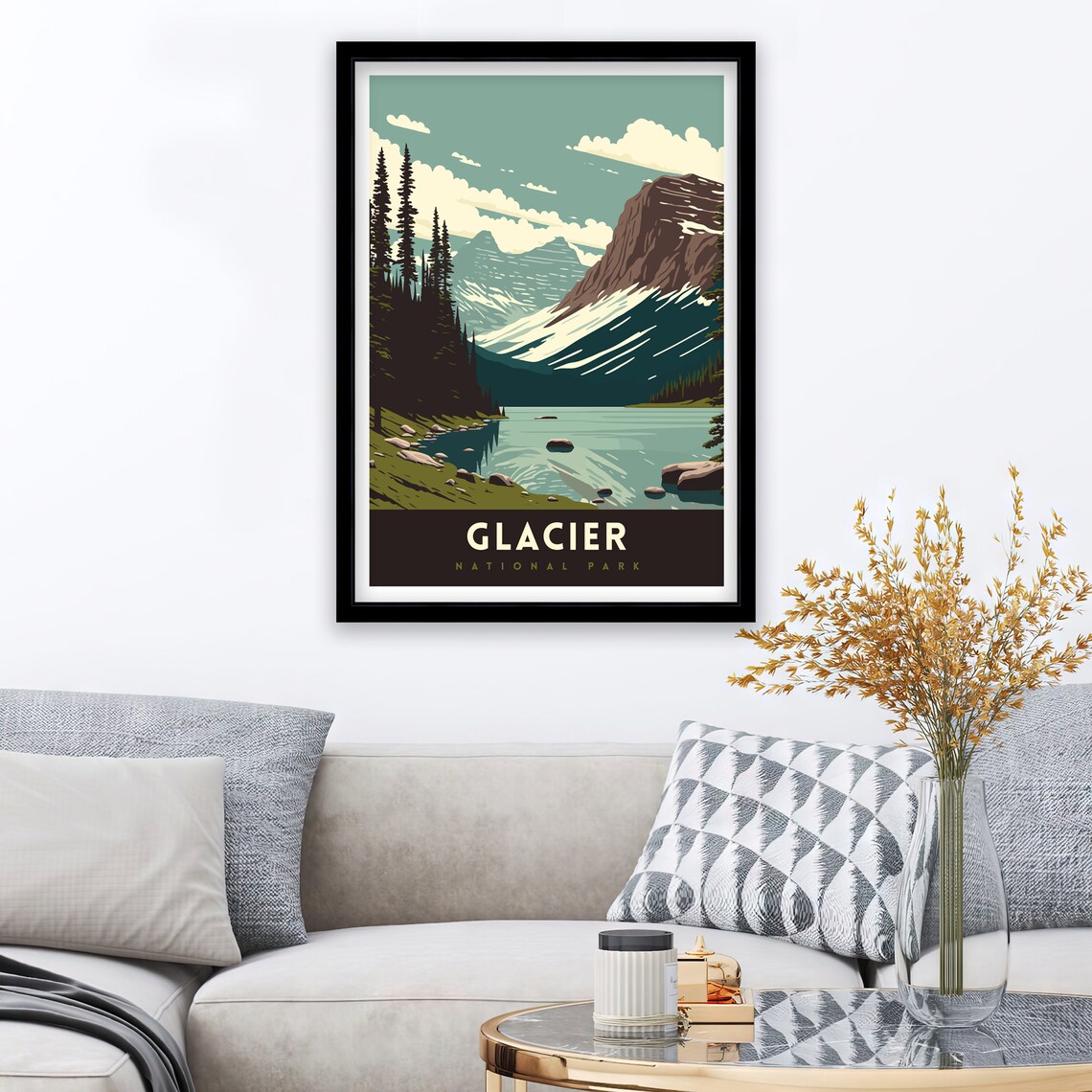 Glacier National Park Travel Poster, National Park Art - Image 2