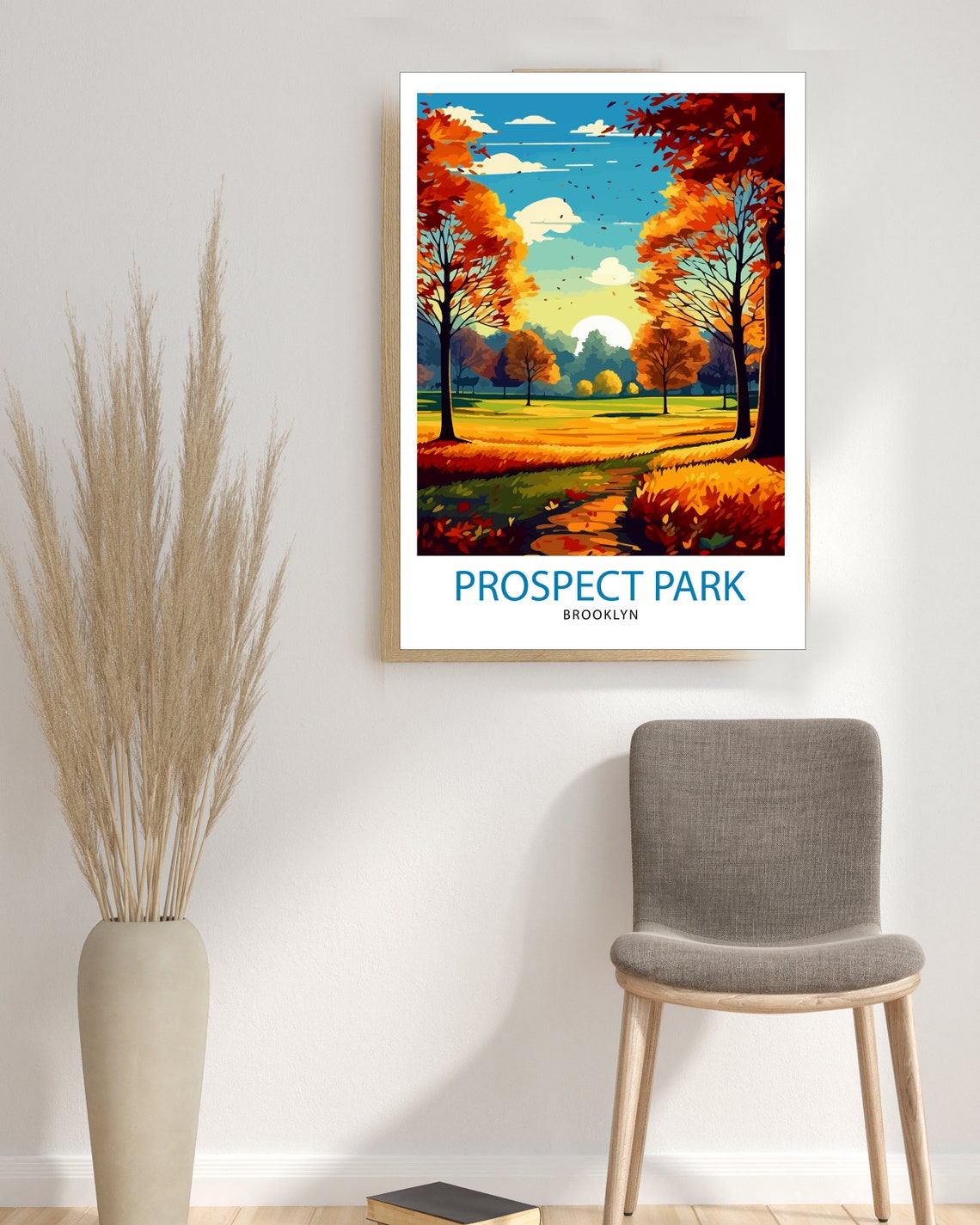 Prospect Park Brooklyn Autumn Trees Golden Path Fall Art Poster - Image 3