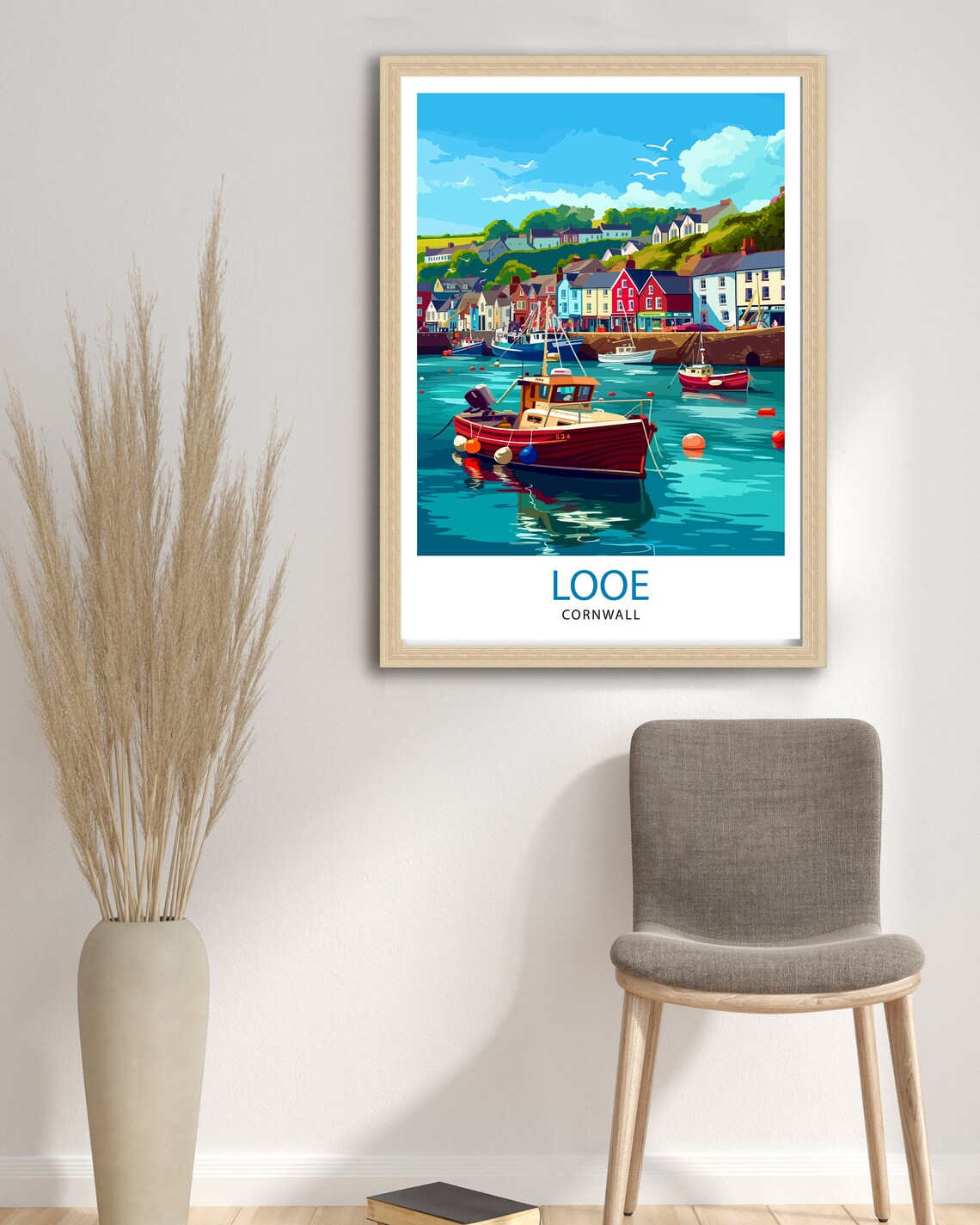 Looe Cornwall Travel Poster, Home Living Decor - Image 2