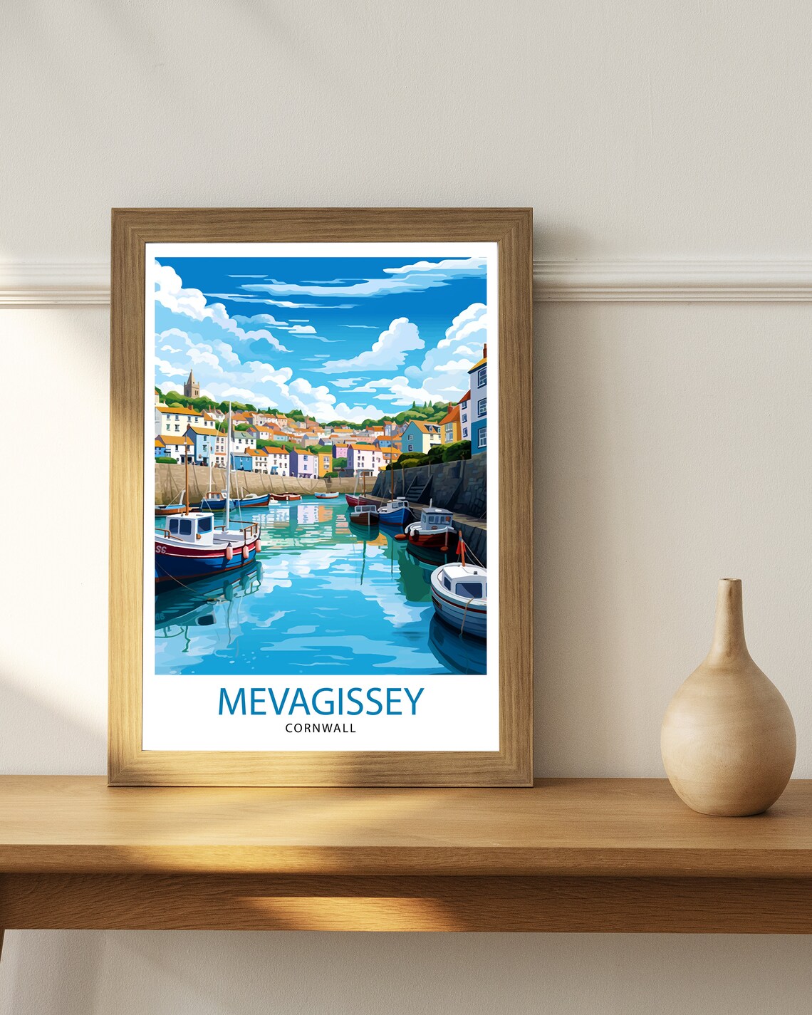 Mevagissey Cornwall Travel Poster, Place Decor - Image 2