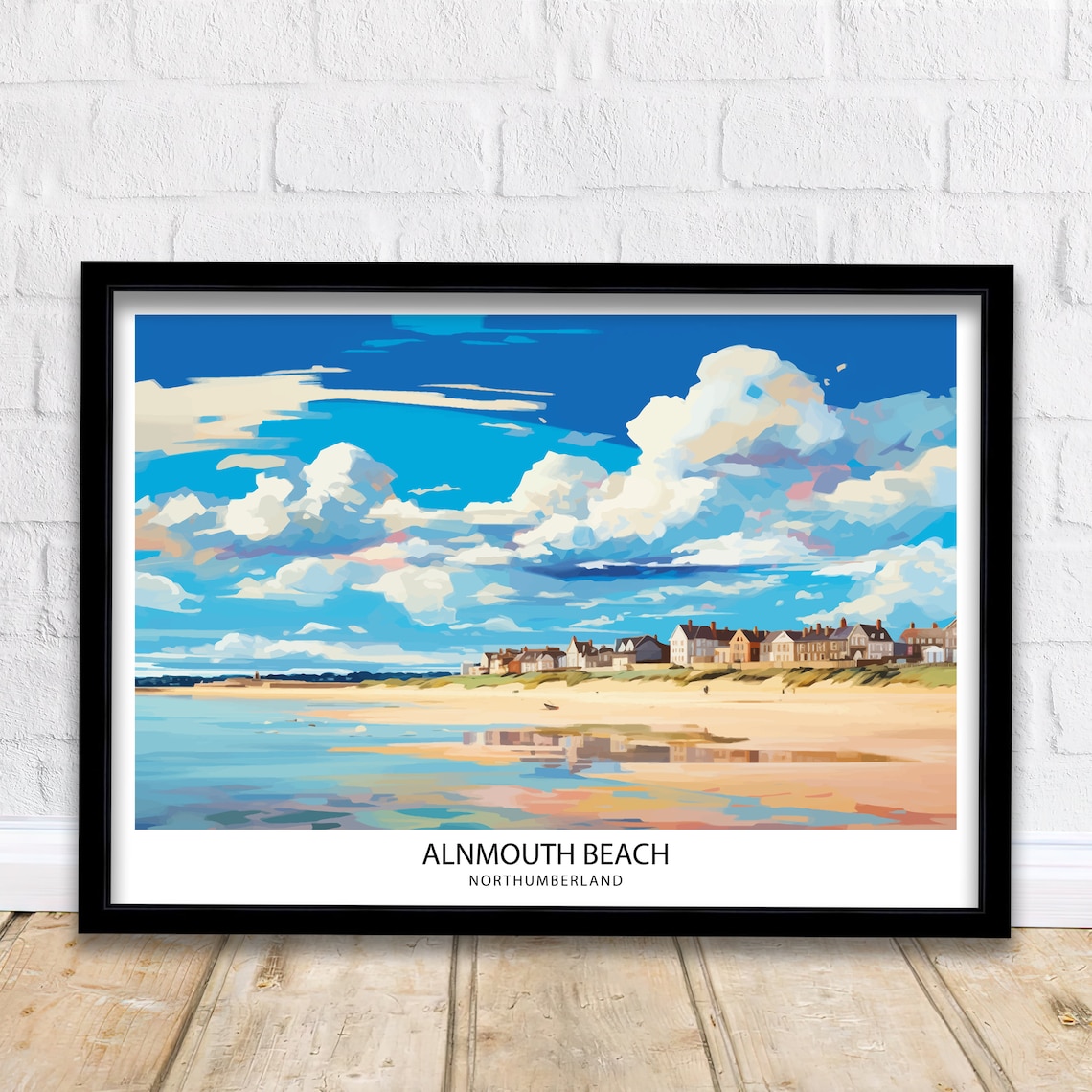 Alnmouth Beach Northumberland Travel Poster