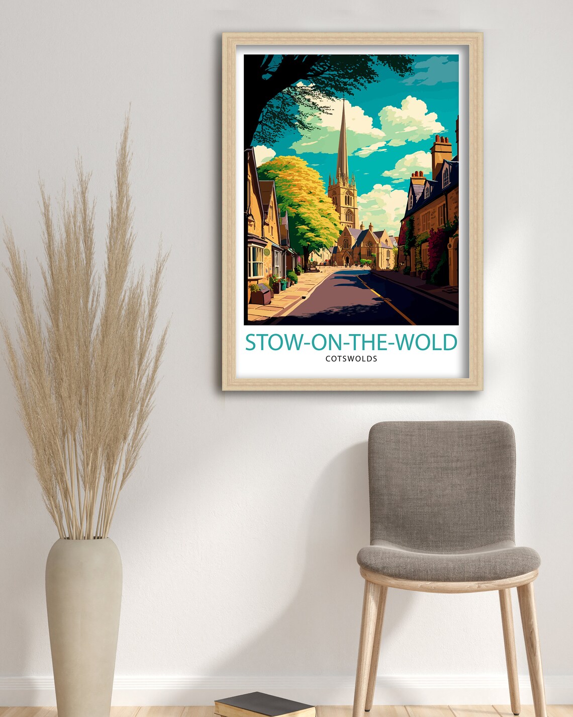 Stow on the Wold Cotswolds Church Spire Village Travel Poster - Image 3