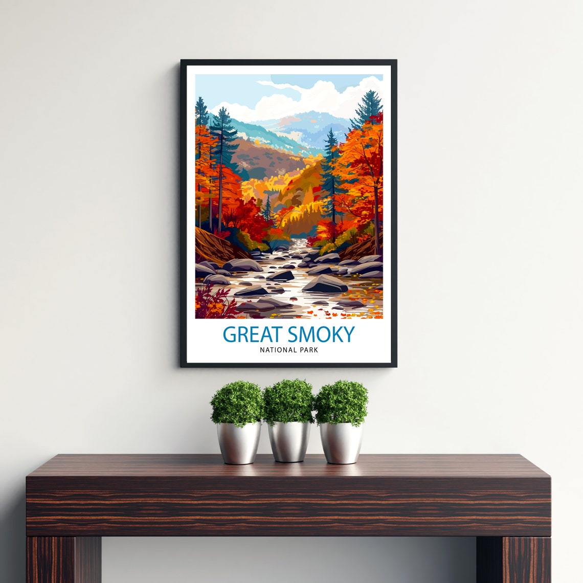Great Smoky Mountains National Park Fall Stream Vintage Travel Poster - Image 3