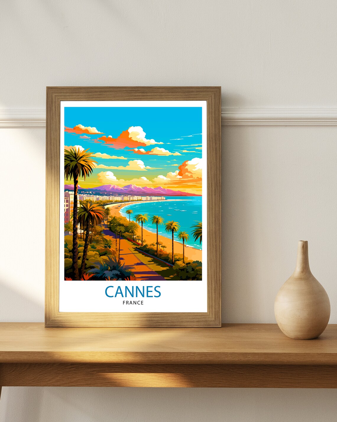 Cannes France Travel Print Cannes Wall Decor Cannes Poster French Riviera Travel Prints Cannes Art Print Cannes Illustration - Image 3