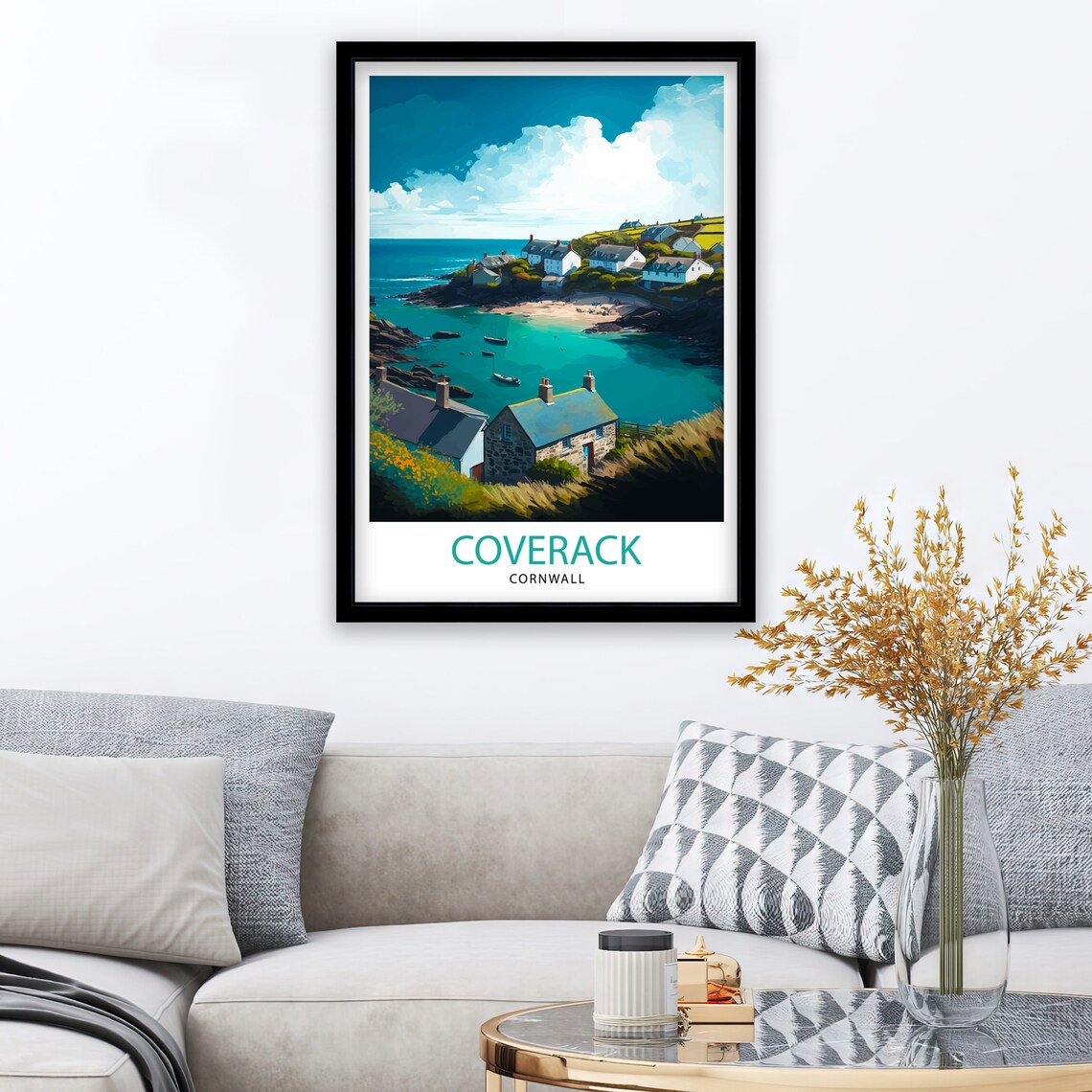 Coverack Cornwall Travel Poster, Coastal Decor - Image 2
