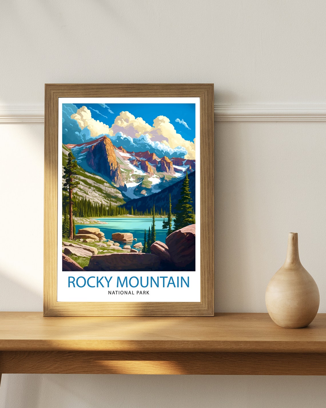 Rocky Mountain National Park Alpine Lake Peaks Landscape Poster - Image 2