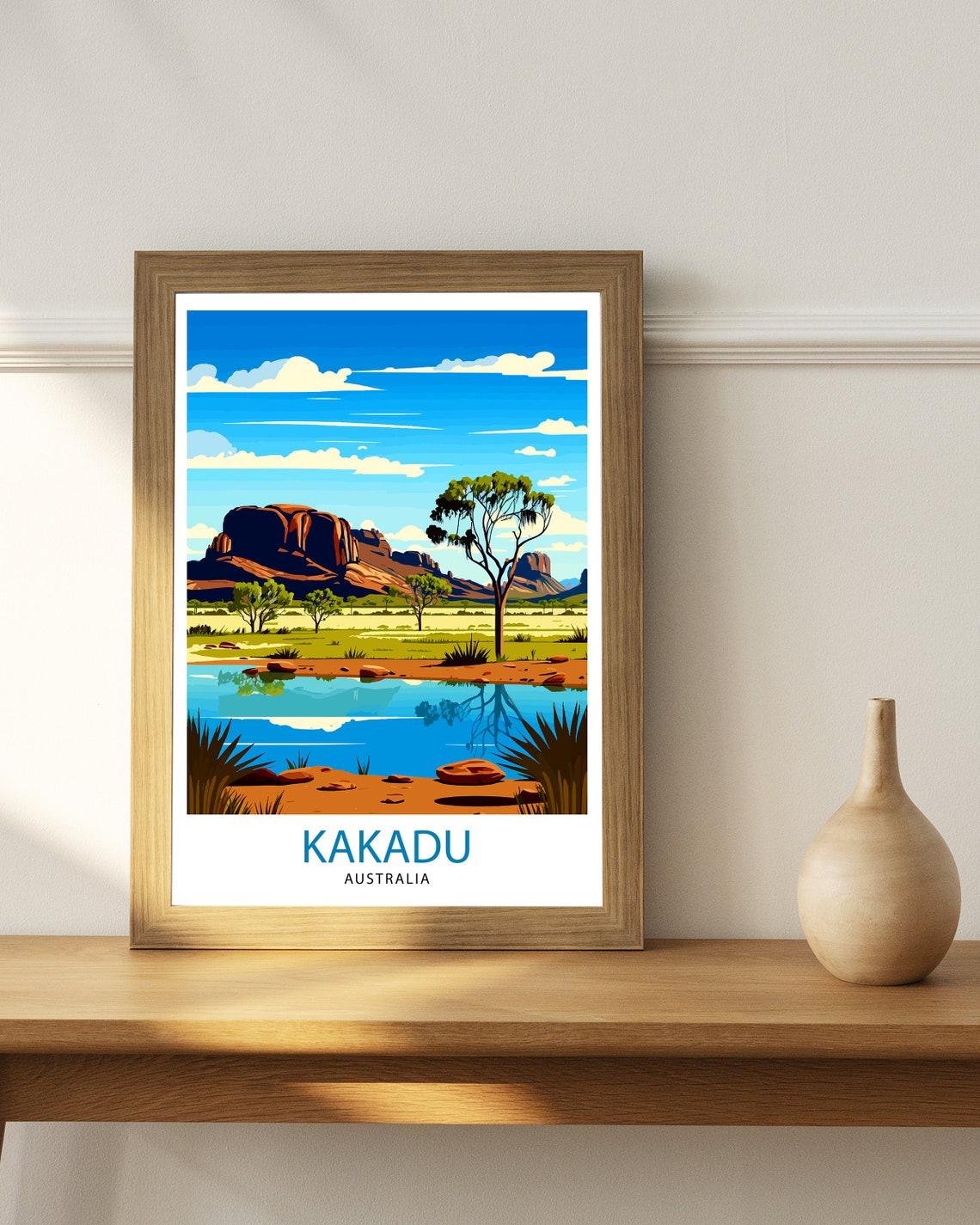 Kakadu Australia Outback Billabong Red Rock Escarpment Poster - Image 2