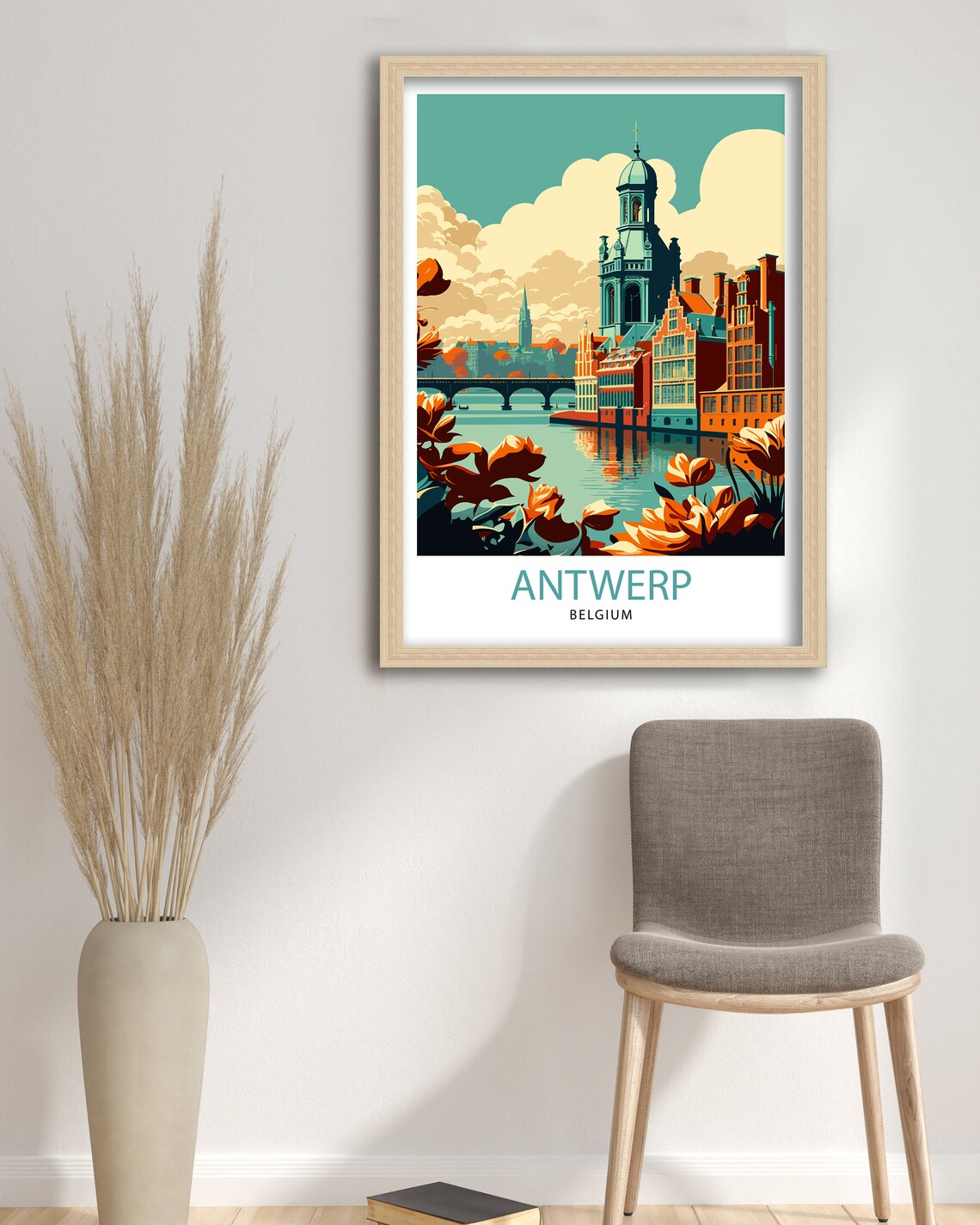 Antwerp Belgium Travel Poster, European City Art - Image 3