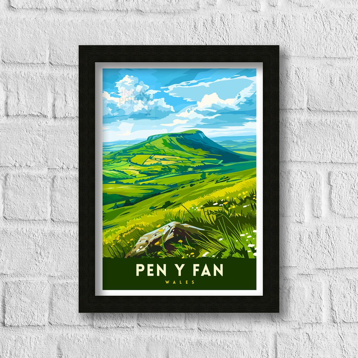 Pen Y Fan Wales Travel Print Wall Art Home Decor Pen Y Fan Illustration Travel Poster Gift For Wales Lovers Wales Home Decor - Image 3