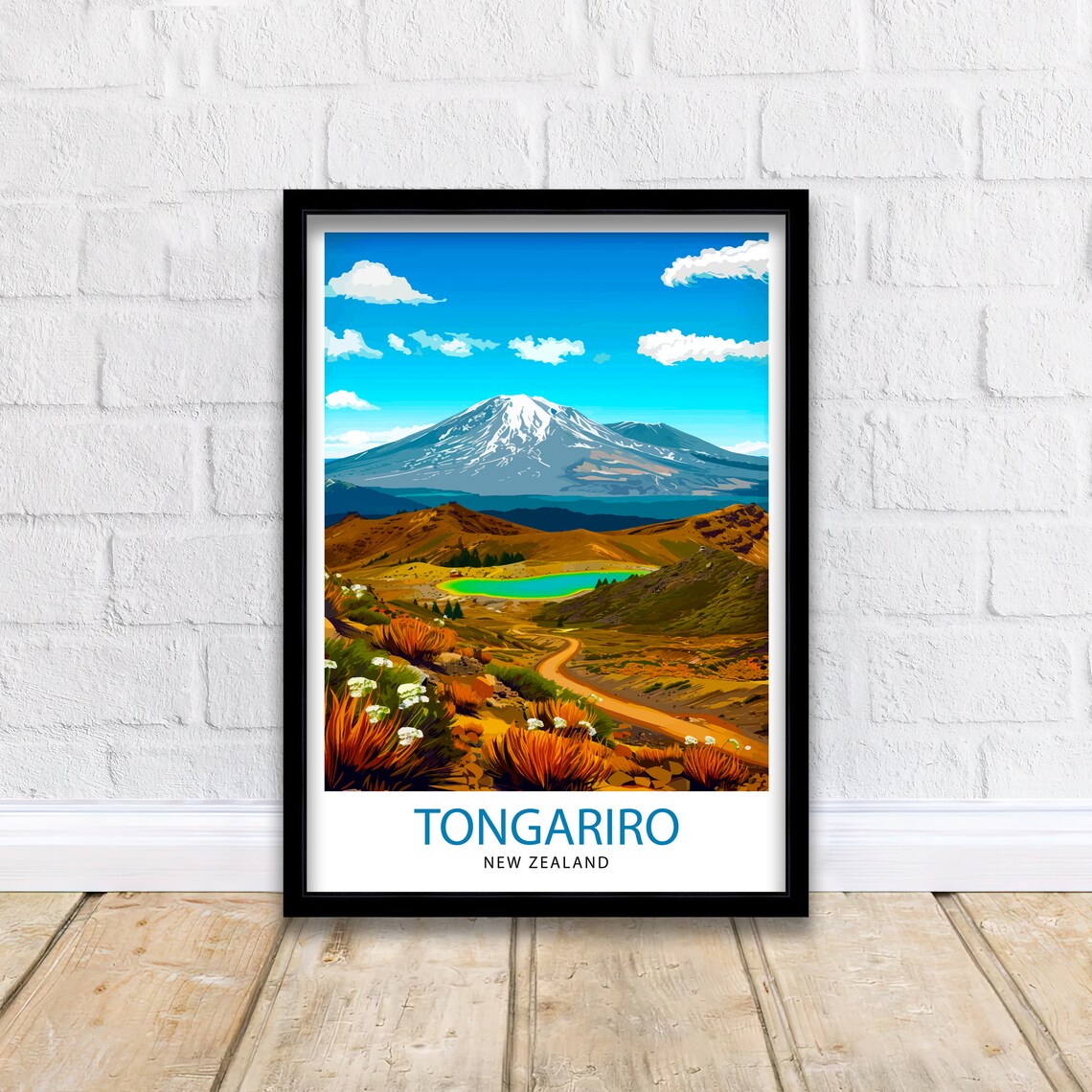 Tongariro National Park New Zealand Travel Poster
