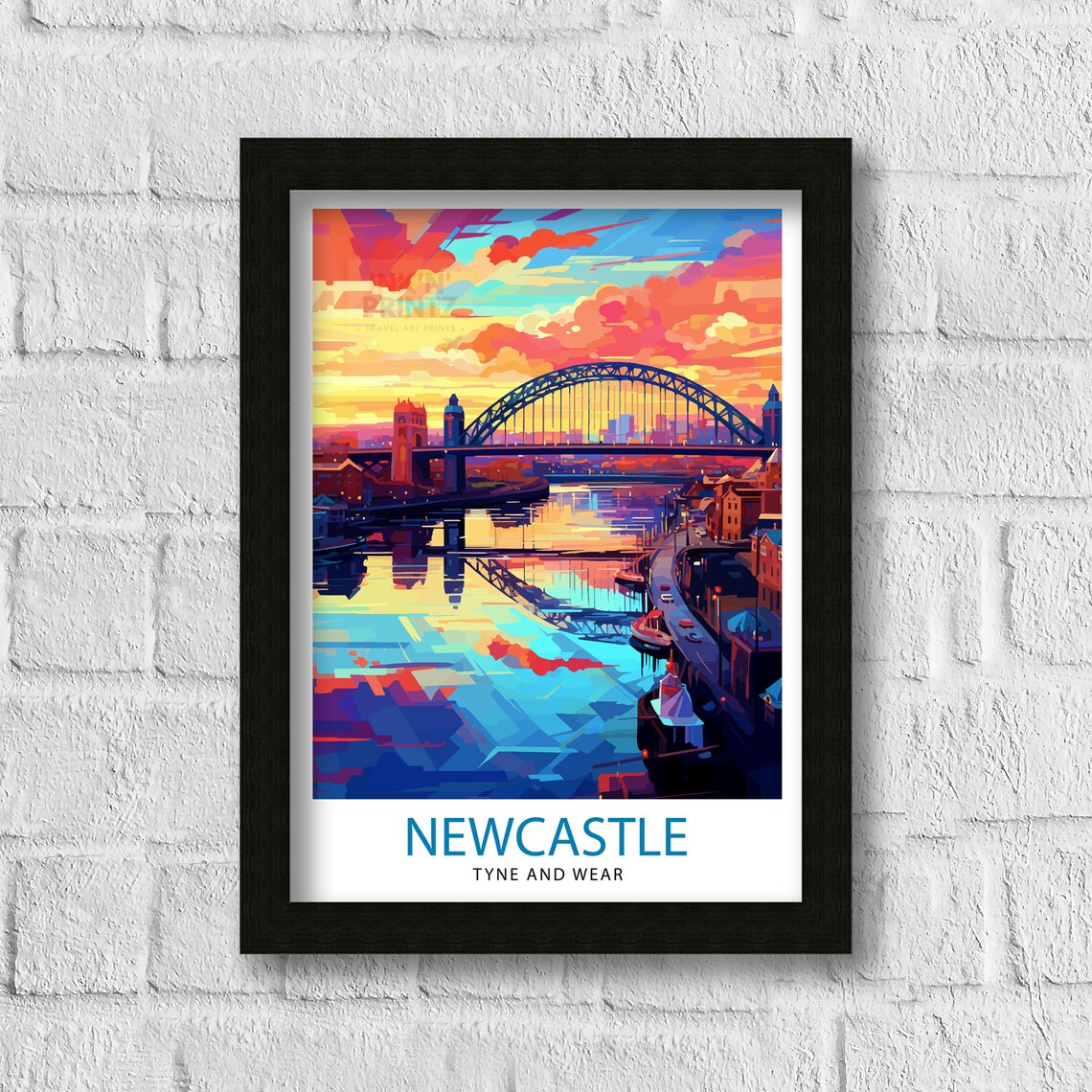 Newcastle Upon Tyne Travel Poster, England Wall Decor - Image 3