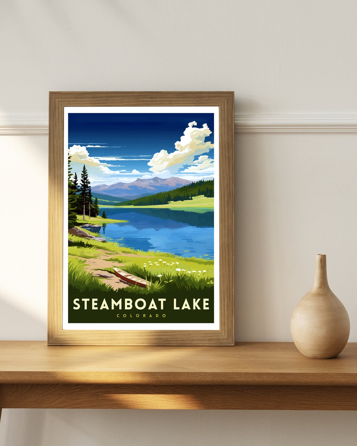 Steamboat Lake Colorado Travel Print Colorado Wall Decor Steamboat Lake Poster Mountain Lake Travel Prints Colorado Art Print Steamboat - Image 3