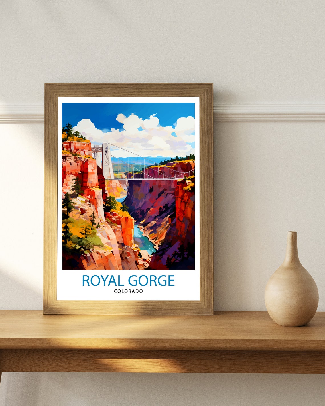 Royal Gorge Colorado Suspension Bridge Red Canyon River Poster - Image 2