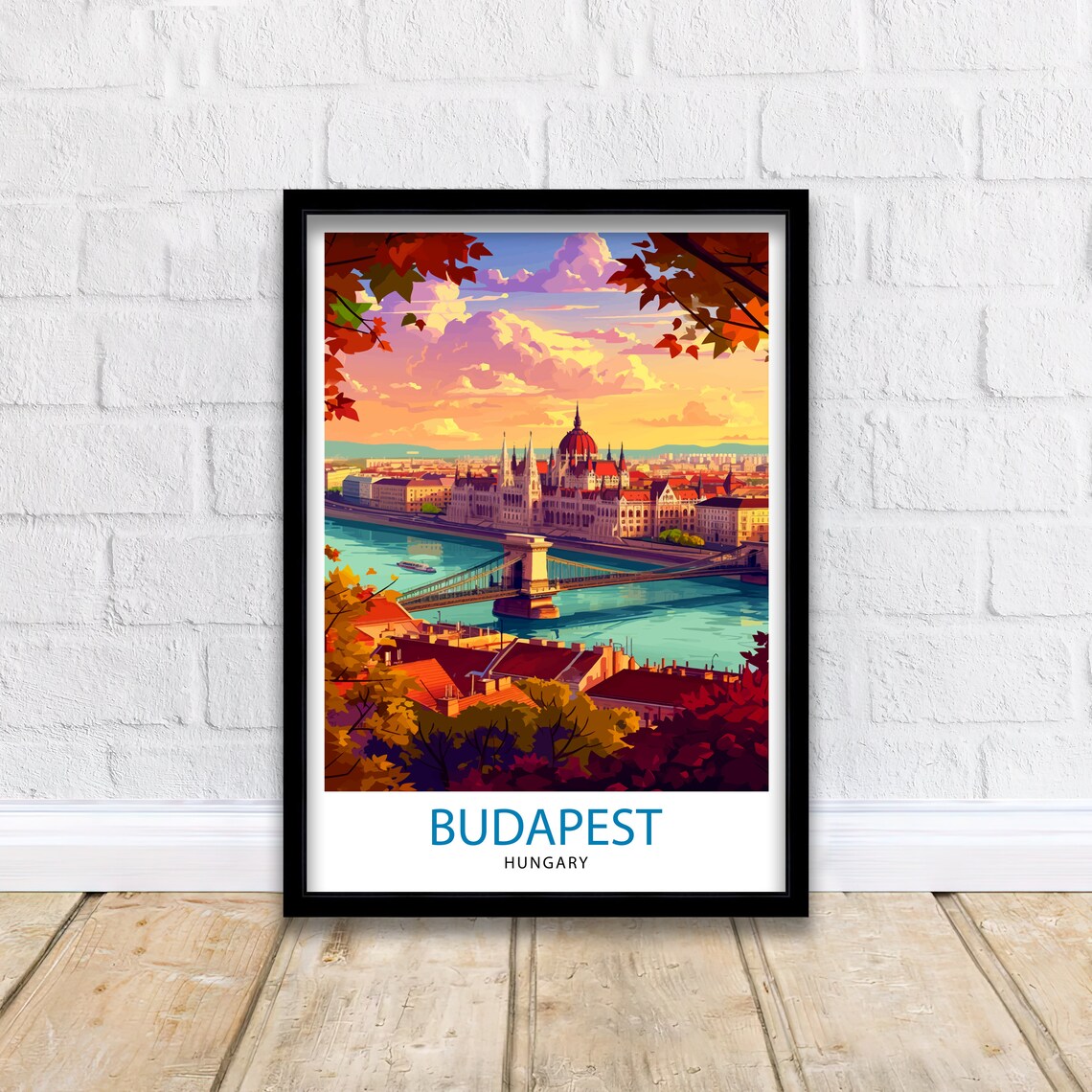 Budapest Hungary Travel Poster, European Travel Decor