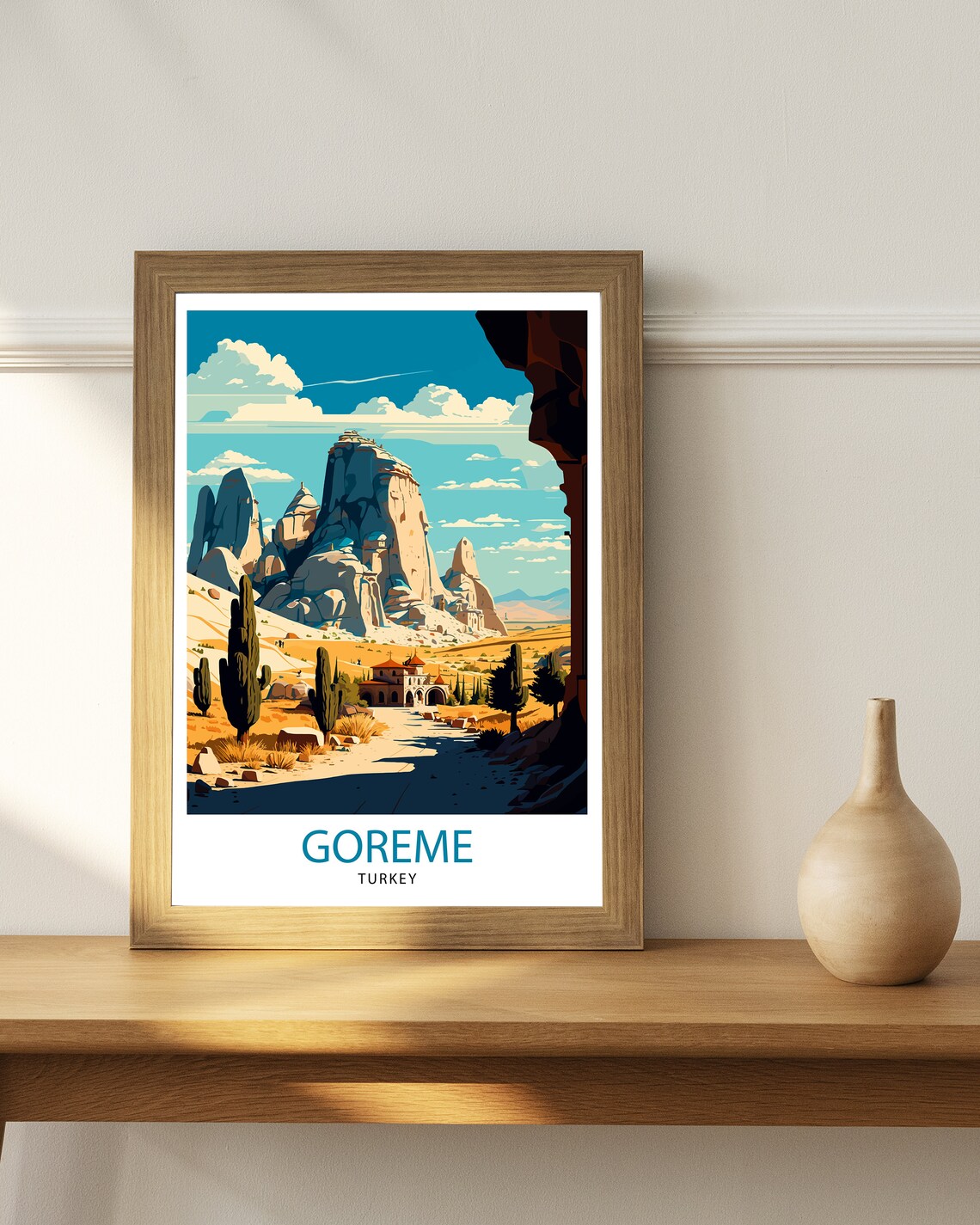 Goreme Turkey Fairy Chimneys Desert Rock Valley Travel Poster - Image 3