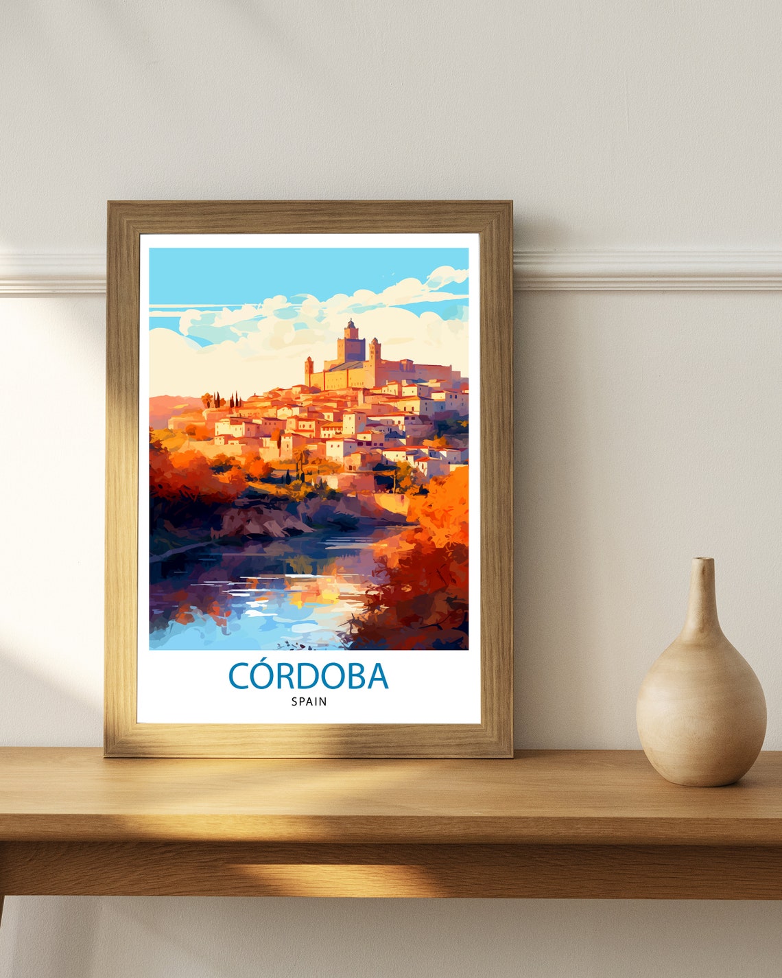 Cordoba Spain Old Town Riverside Sunset Reflections Travel Poster - Image 3
