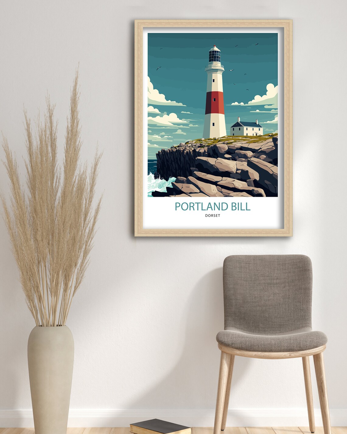 Portland Bill Travel Poster, Dorset Lighthouse Print - Image 3