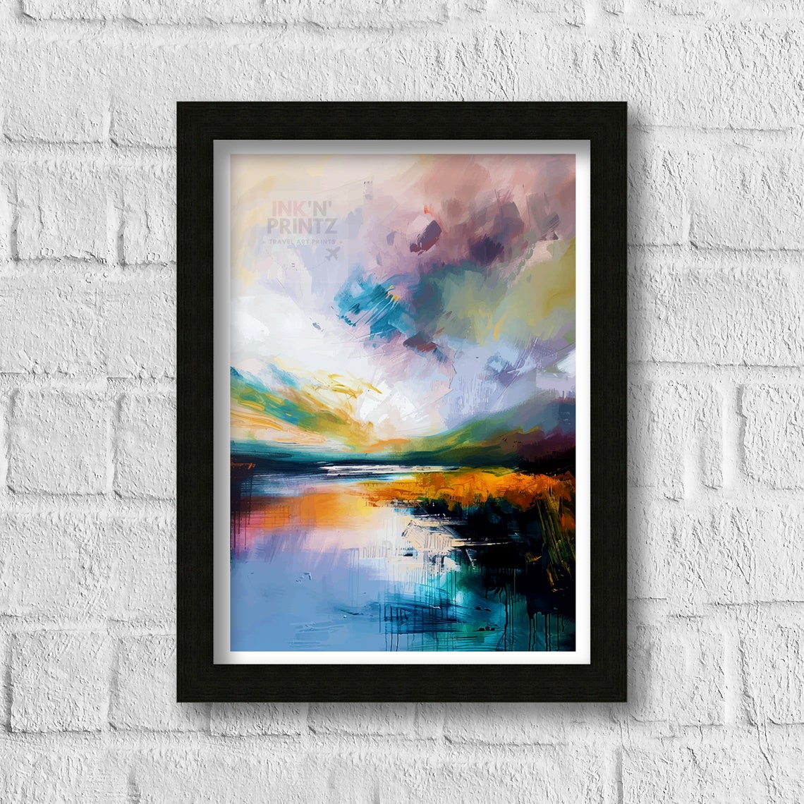 Lake District England Sunset Lake Abstract Calm Landscape Poster - Image 3
