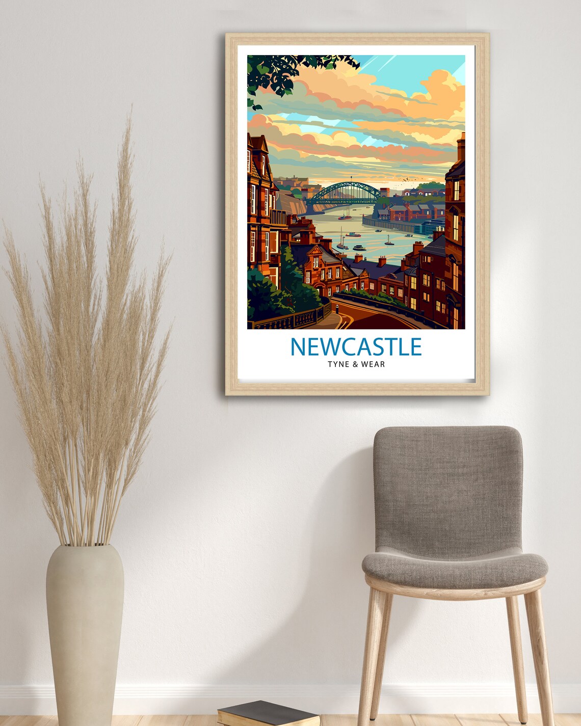 Newcastle Upon Tyne Travel Poster, England Decor - Image 2