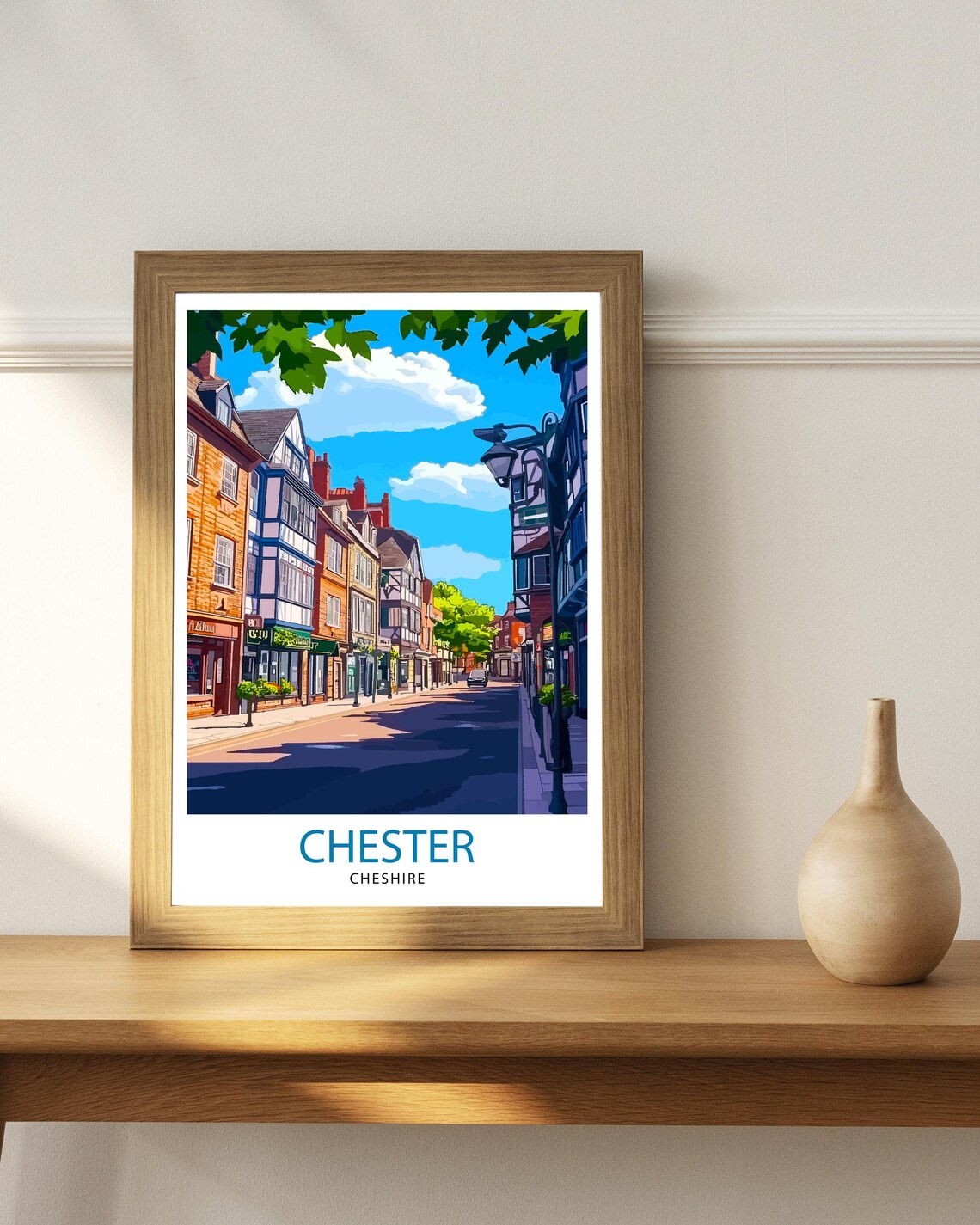Chester Cheshire England Tudor Street Historic Town Travel Poster - Image 3