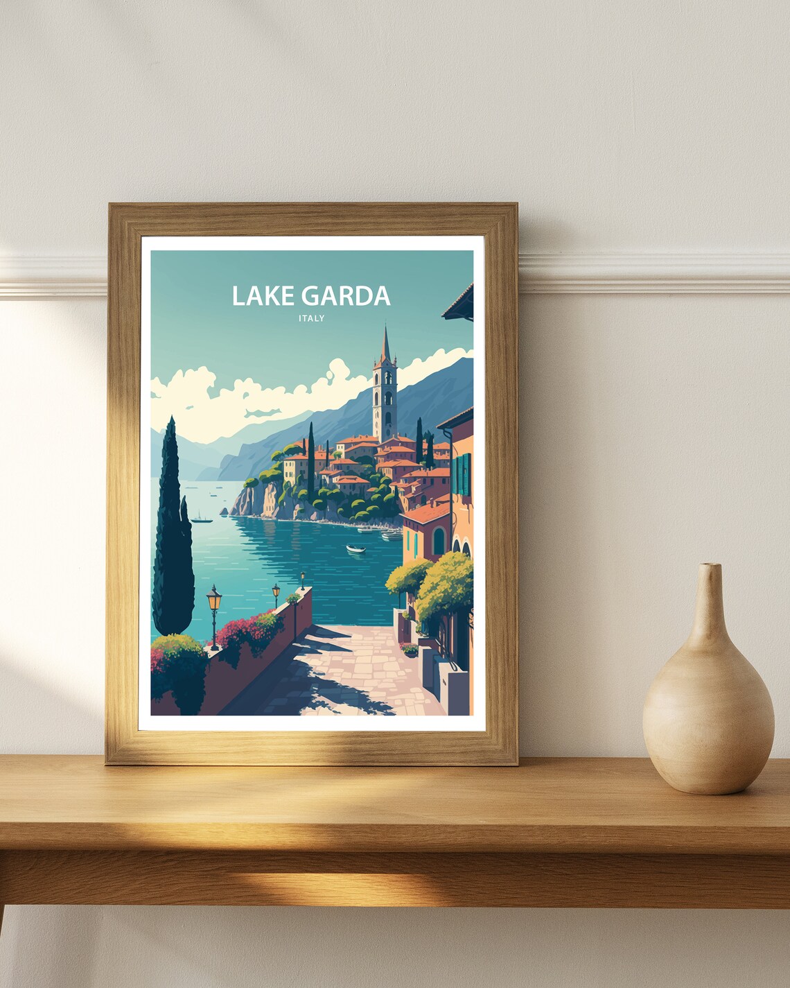 Lake Garda Travel Poster, Italy Art Print - Image 3