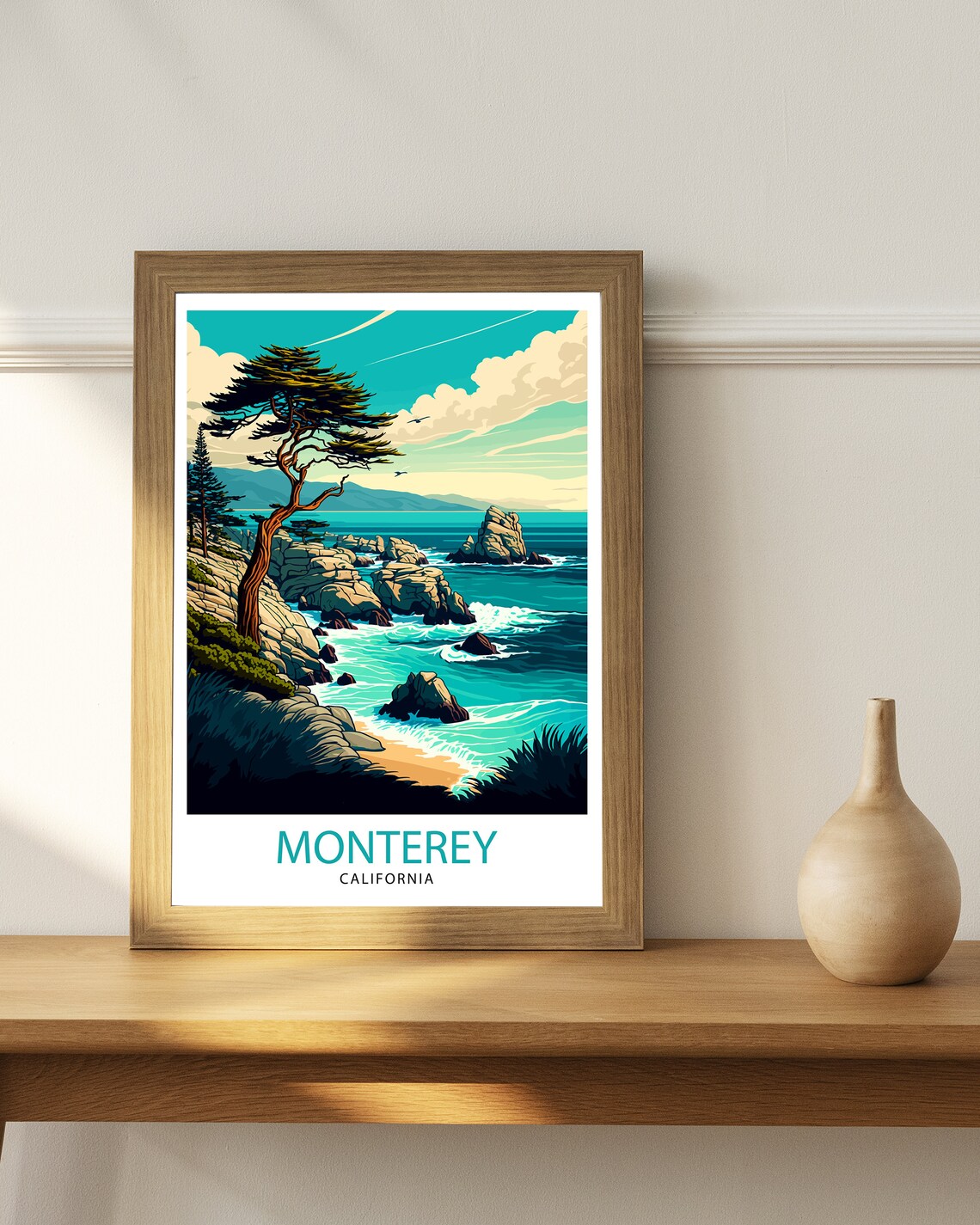 Monterey California Travel Poster, Home Living Decor - Image 2