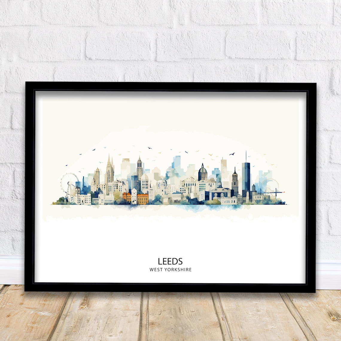 Leeds Skyline Art Print, Travel Wall Decor