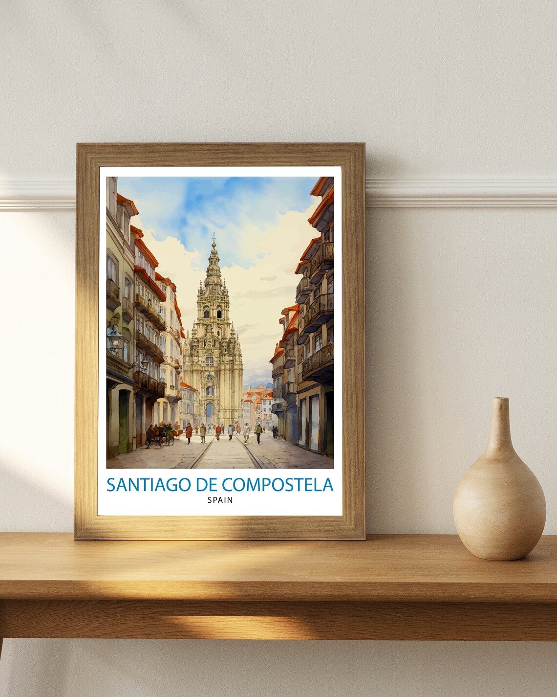 Santiago De Compostela Travel Poster, Home Decor - Image 2