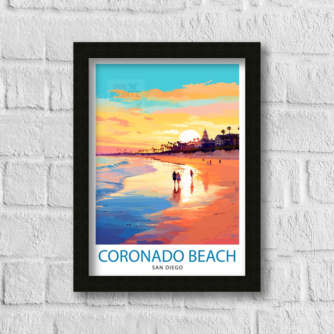 Coronado Beach San Diego Travel Poster, California - Image 3