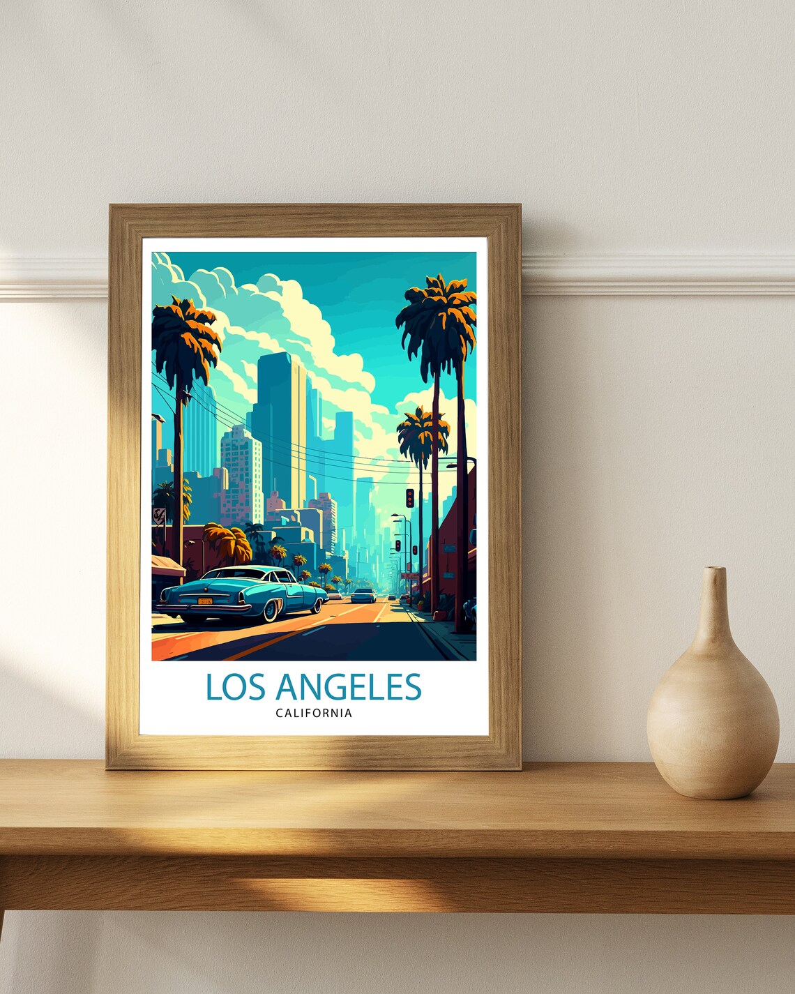 Los Angeles Travel Poster, California Cityscape Print - Image 2