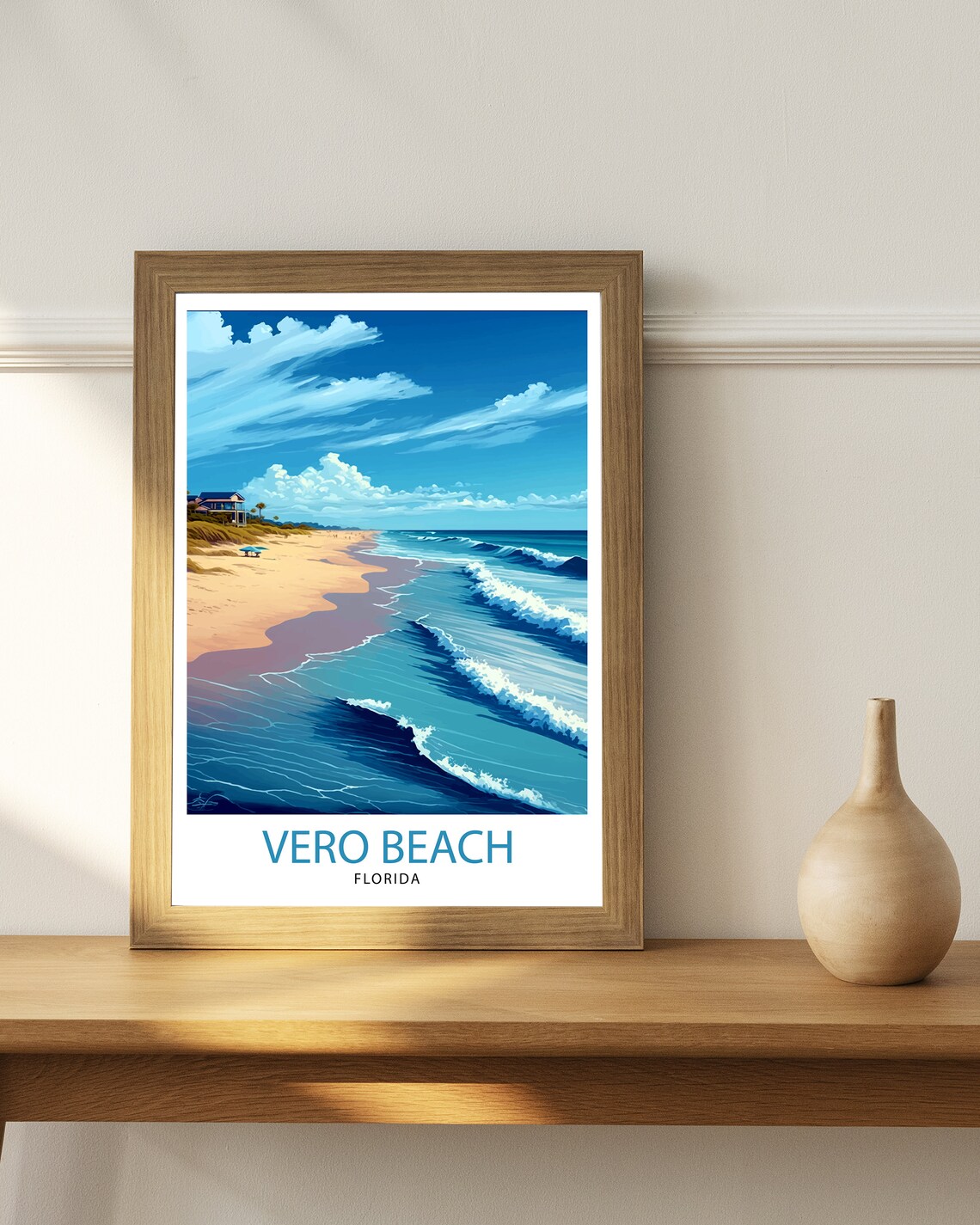Vero Beach Florida Travel Poster, Coastal Place Print - Image 3