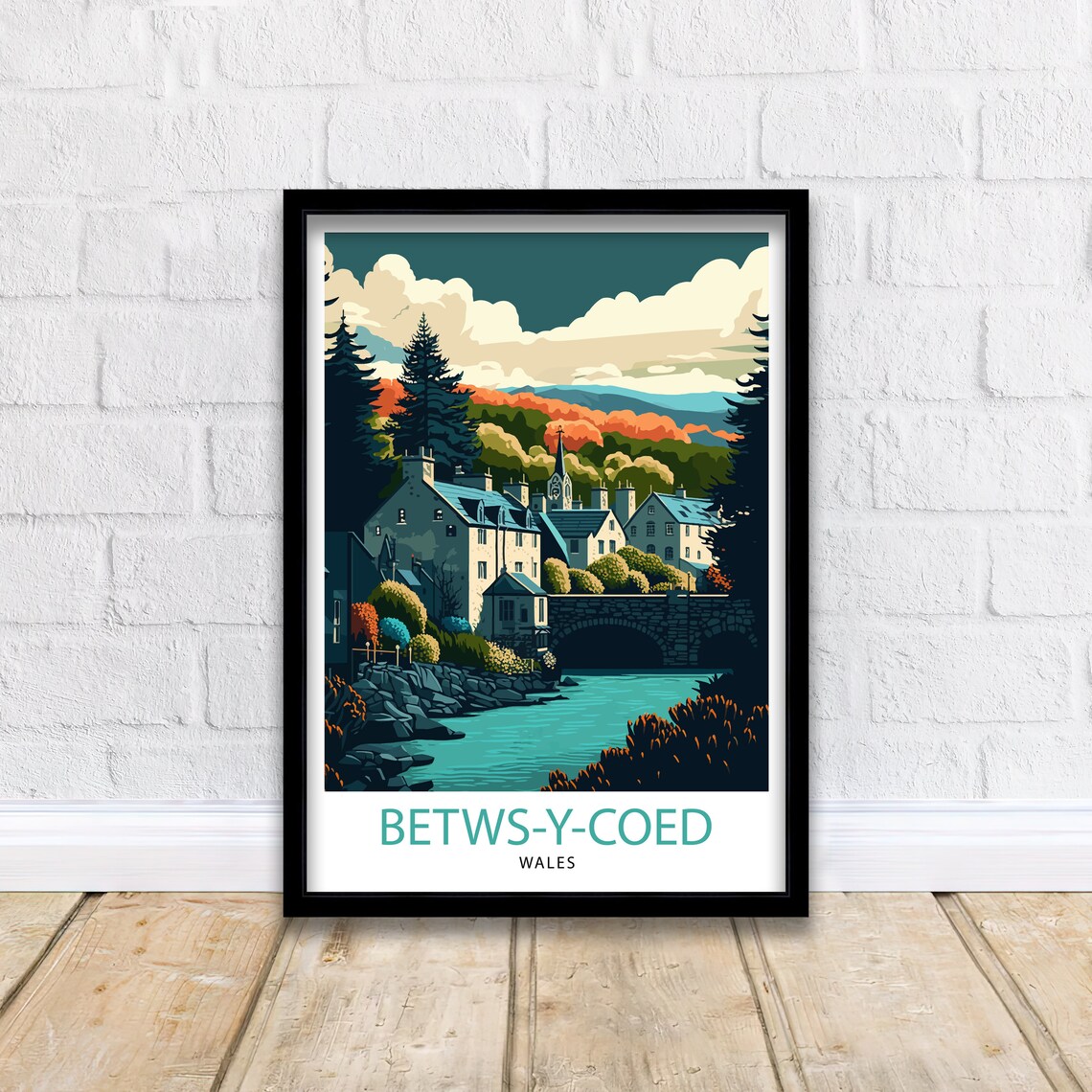 Betws Y Coed Travel Poster, Wales Illustration - Image 2