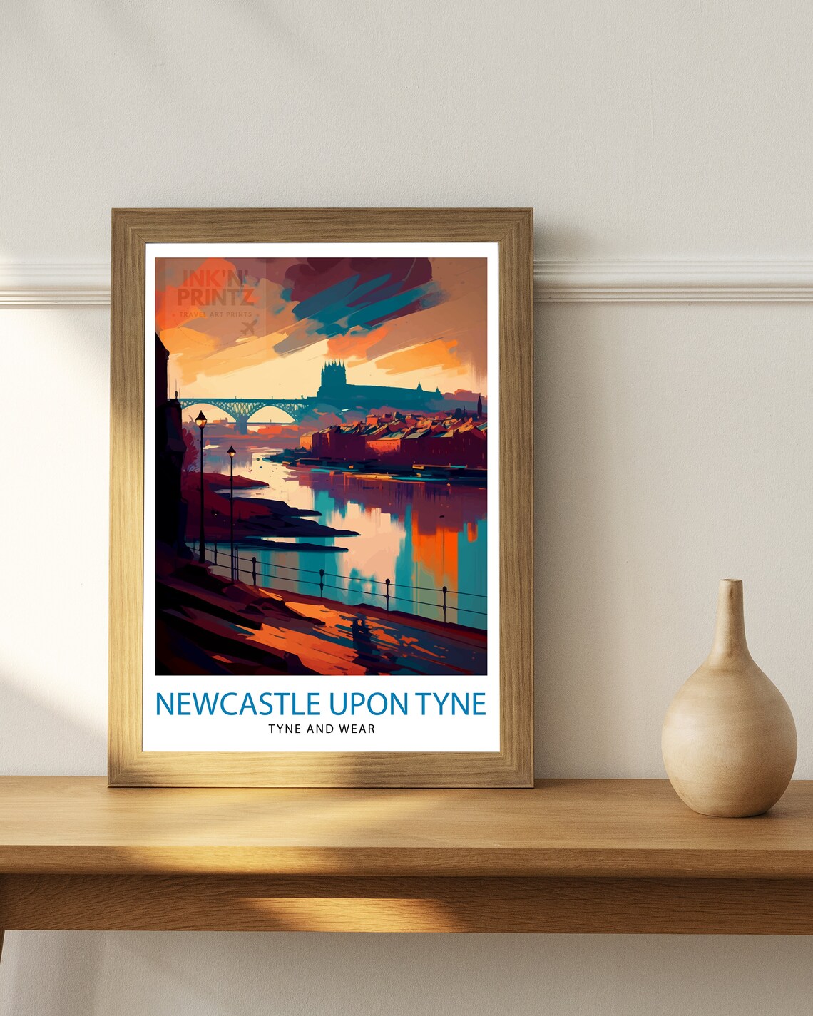 Newcastle Upon Tyne Travel Print Poster Print - Image 2