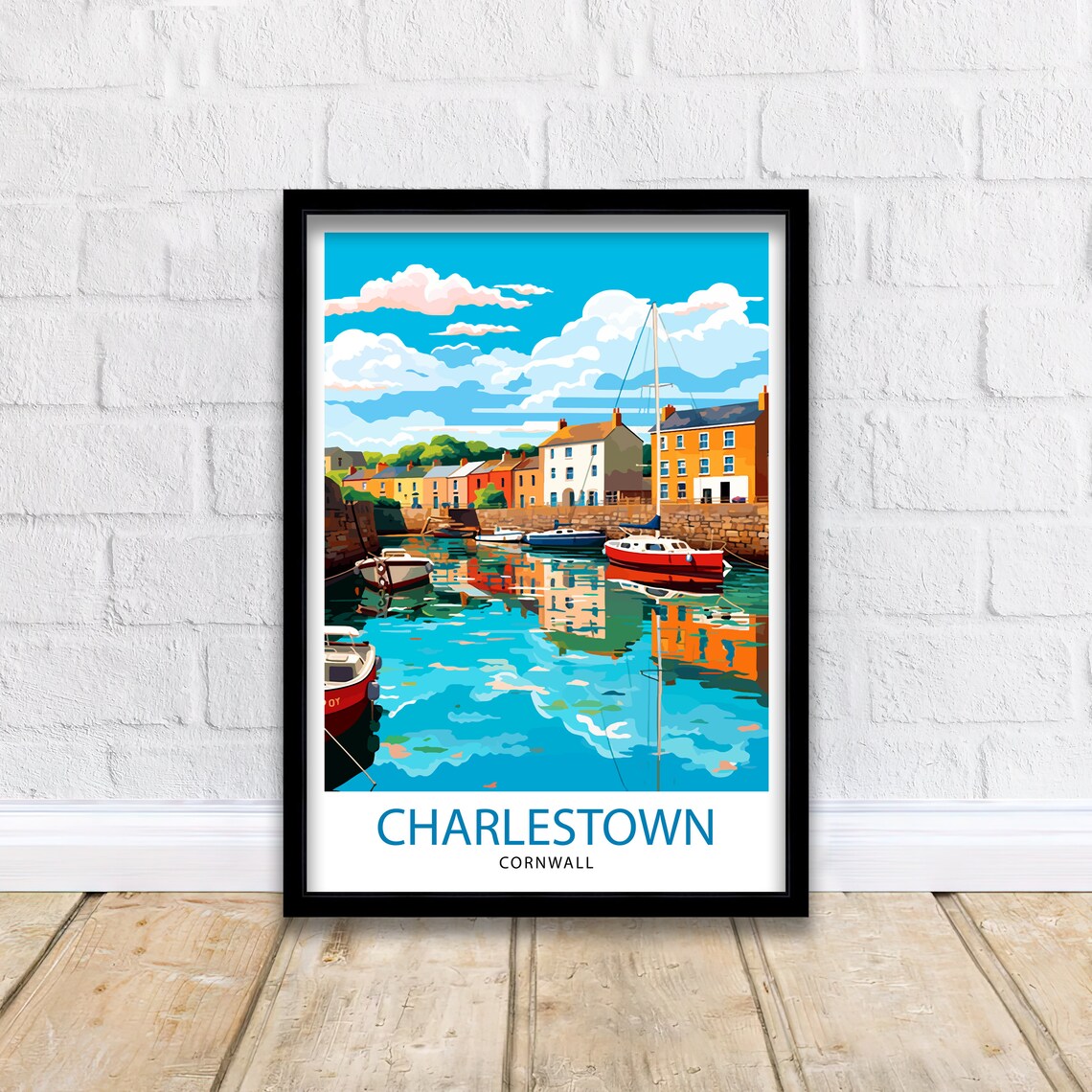 Charlestown Harbour Cornwall Travel Poster - Image 2