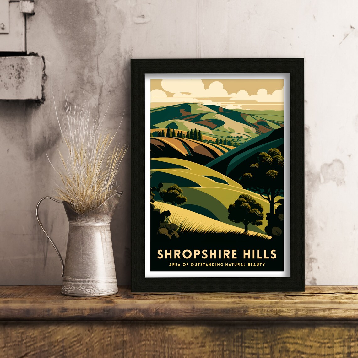 Shropshire Hills Travel Poster, England Wall Decor - Image 3
