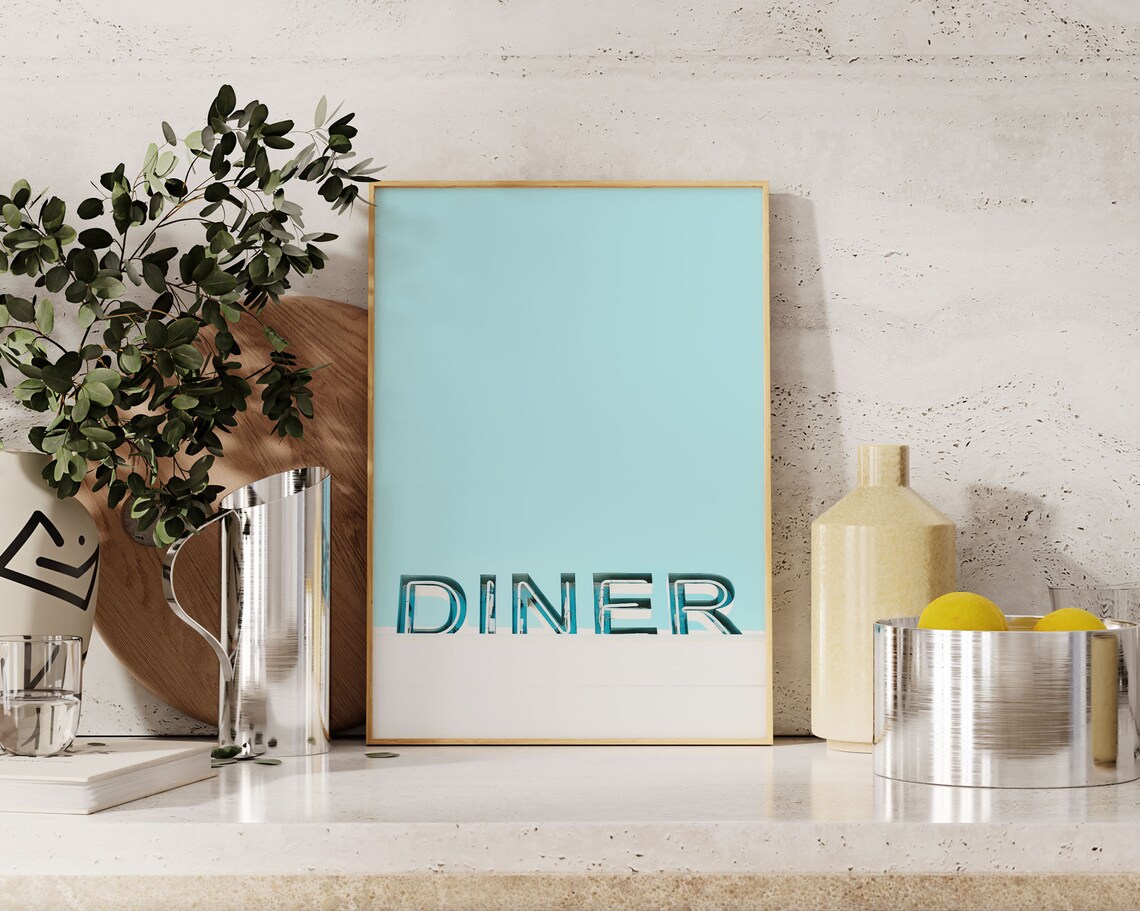 Vintage Diner Sign, Retro Mid-Century Kitchen Art Print - Image 3