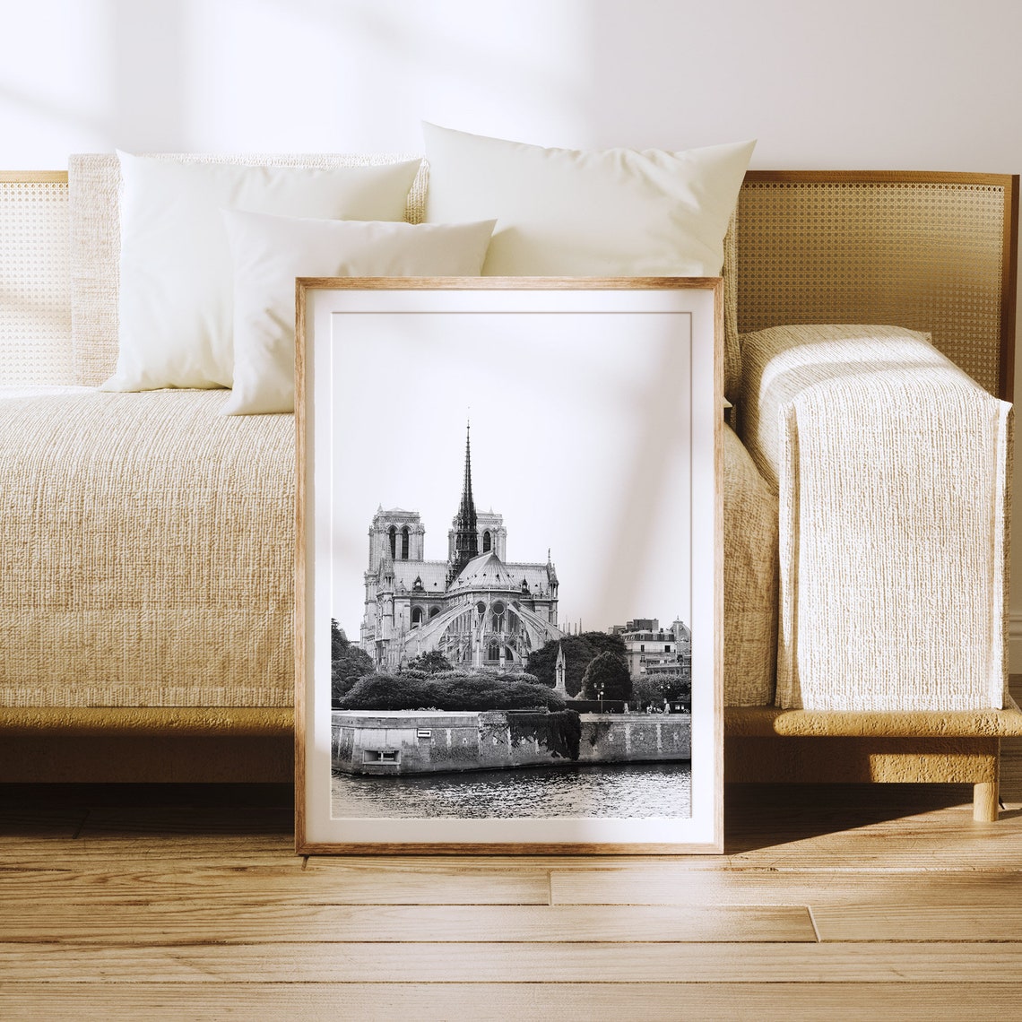 Notre Dame Cathedral Paris Black And White Architecture Poster - Image 3