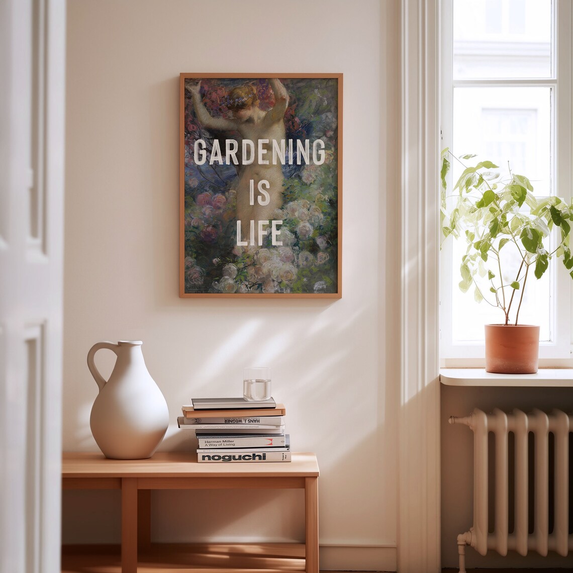 Gardening Is Life Impressionist Garden Painting Quote Poster - Image 3