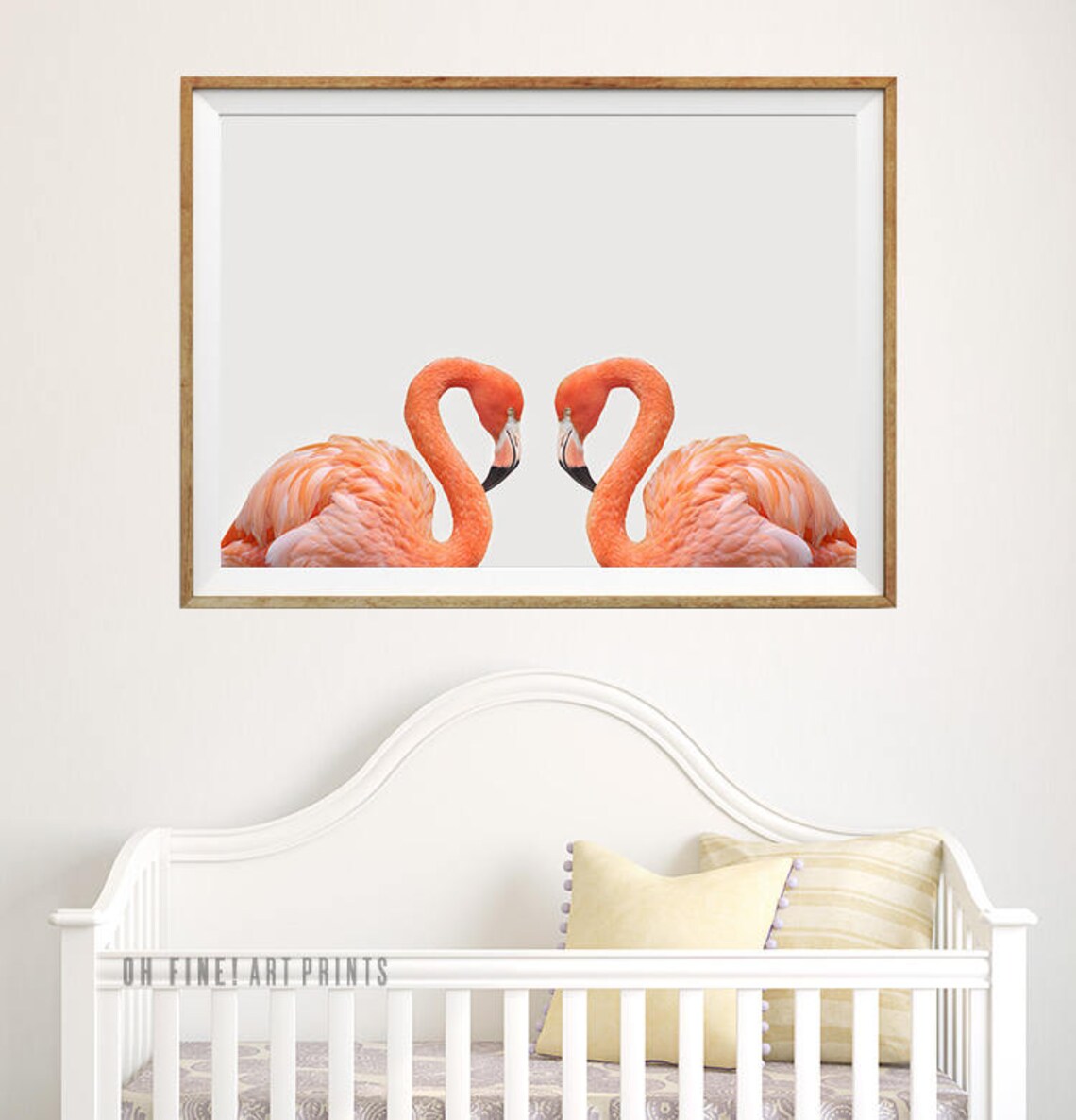 Pink Flamingo Tropical Decor Horizontal Wall Art Print - Image 2