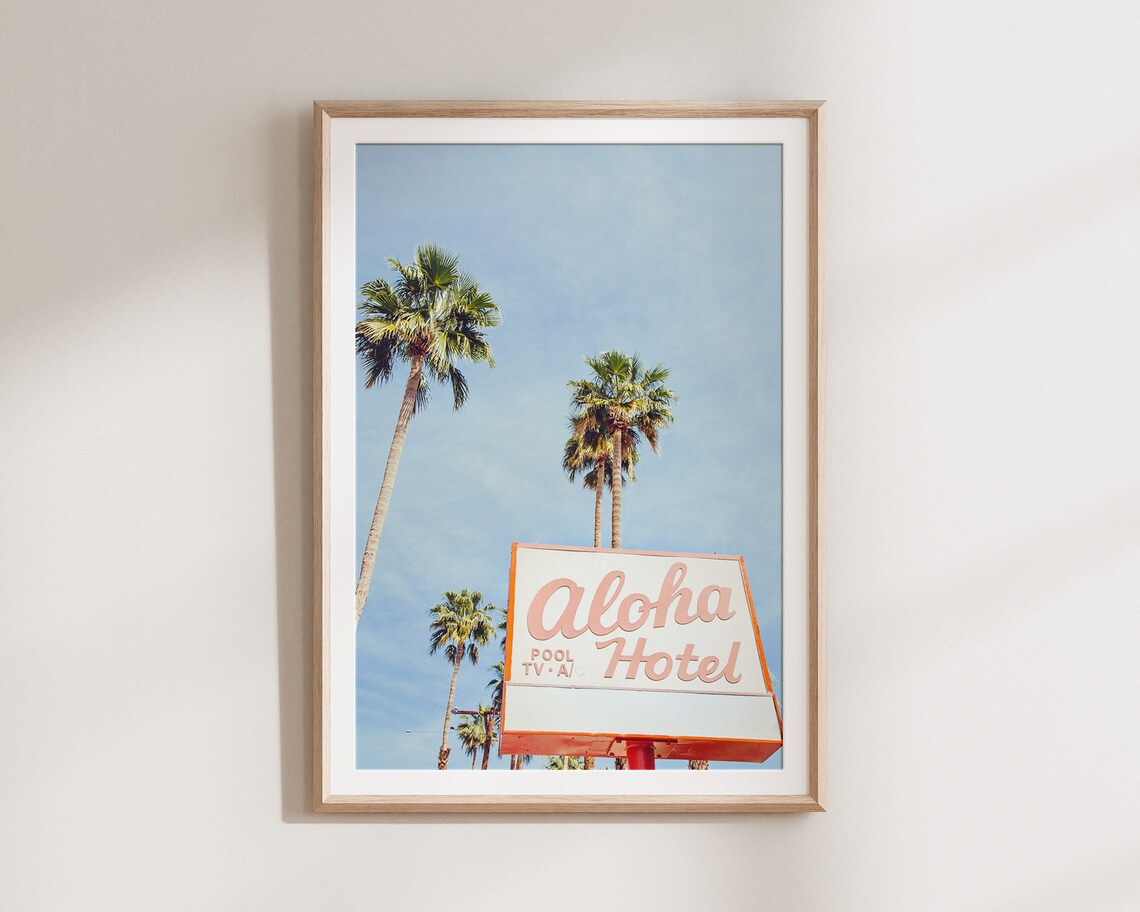 Palm Springs Retro Hotel Sign, Mid-Century Poster - Image 2