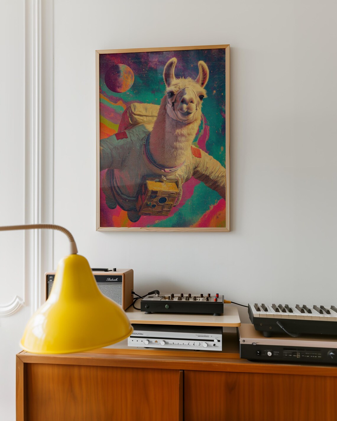 Llama Astronaut, Cute Funny Animal Poster - Image 2