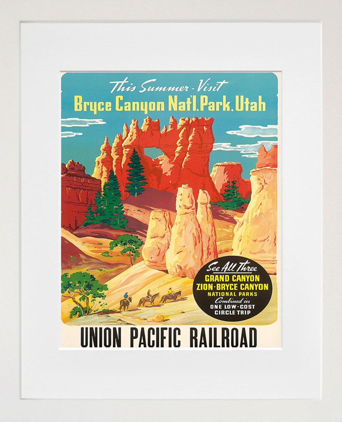 Bryce Canyon Art National Park Print Utah Travel Poster Tr105a